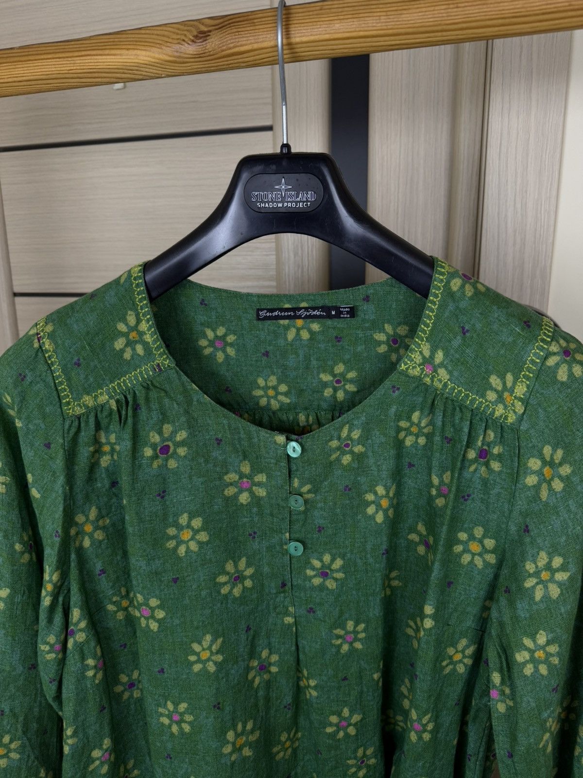 Gudrun Sjoden gudrun sjöden green linen flower print tunic blouses shirt Size M / US 6-8 / IT 42-44 - 15 Thumbnail