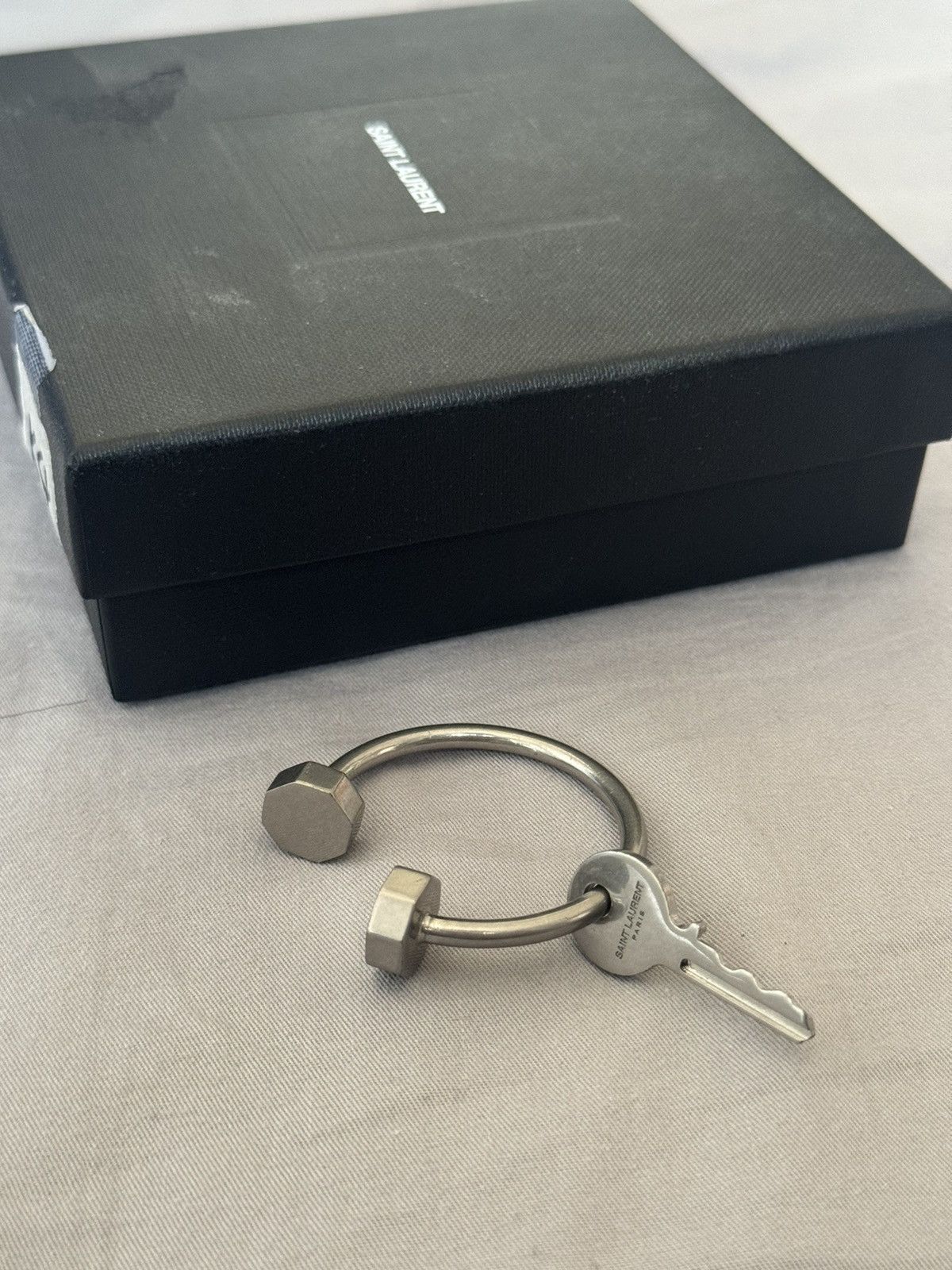 Saint Laurent Paris Silver Screw Keychain Size ONE SIZE - 1 Thumbnail