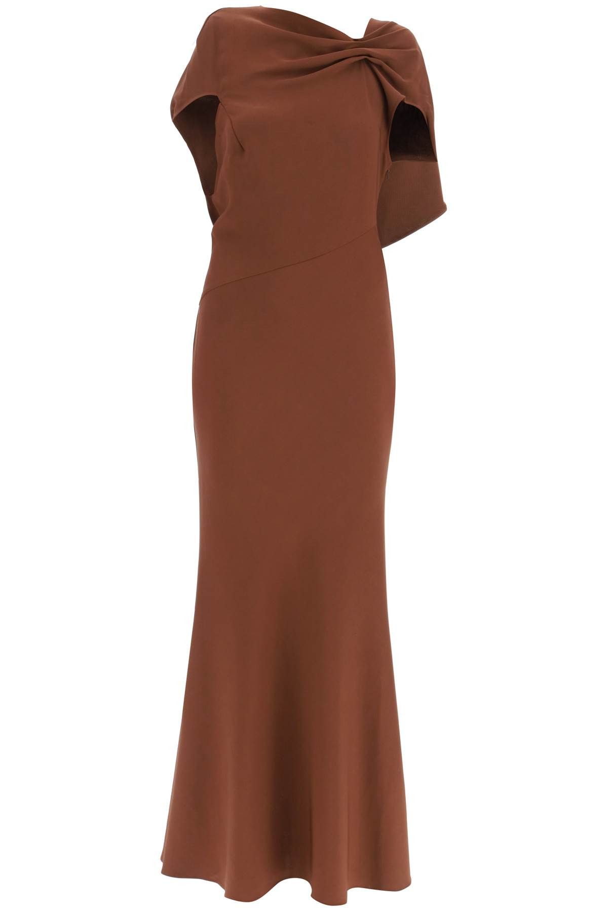 image of Roland Mouret Long Cady Dress in Marrone, Women's (Size Medium)