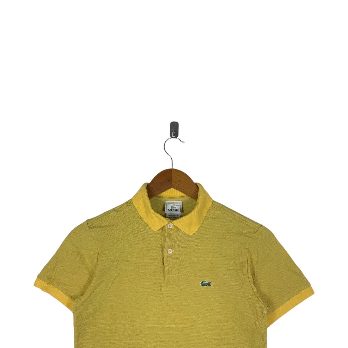 Lacoste Vintage LACOSTE FRANCE Embossed Logo Polo Golf Yellow Size XS / US 0-2 / IT 36-38 - 2 Thumbnail