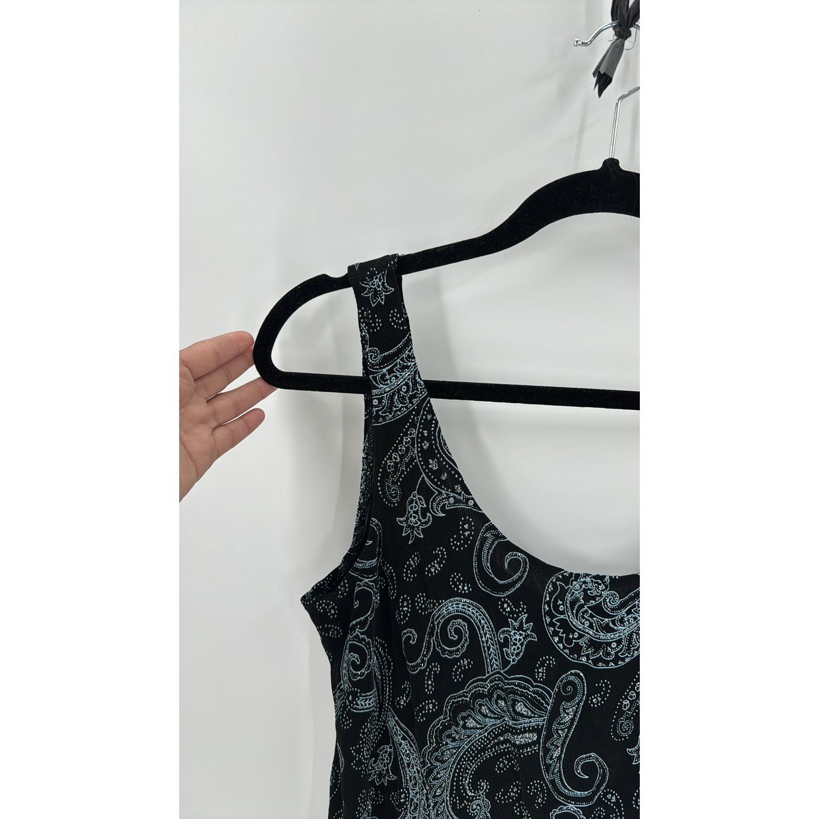 Vintage Vintage Alex Evenings 90s Sparkle Glitter tank top Y2K Size L / US 10 / IT 46 - 4 Thumbnail