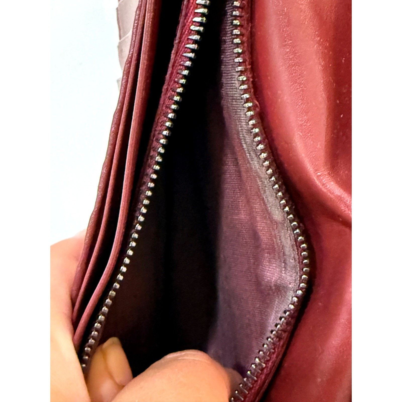 Bvlgari BVLGARI Wallet Womens Black Leather Burgundy Interior Italy Size ONE SIZE - 10 Thumbnail