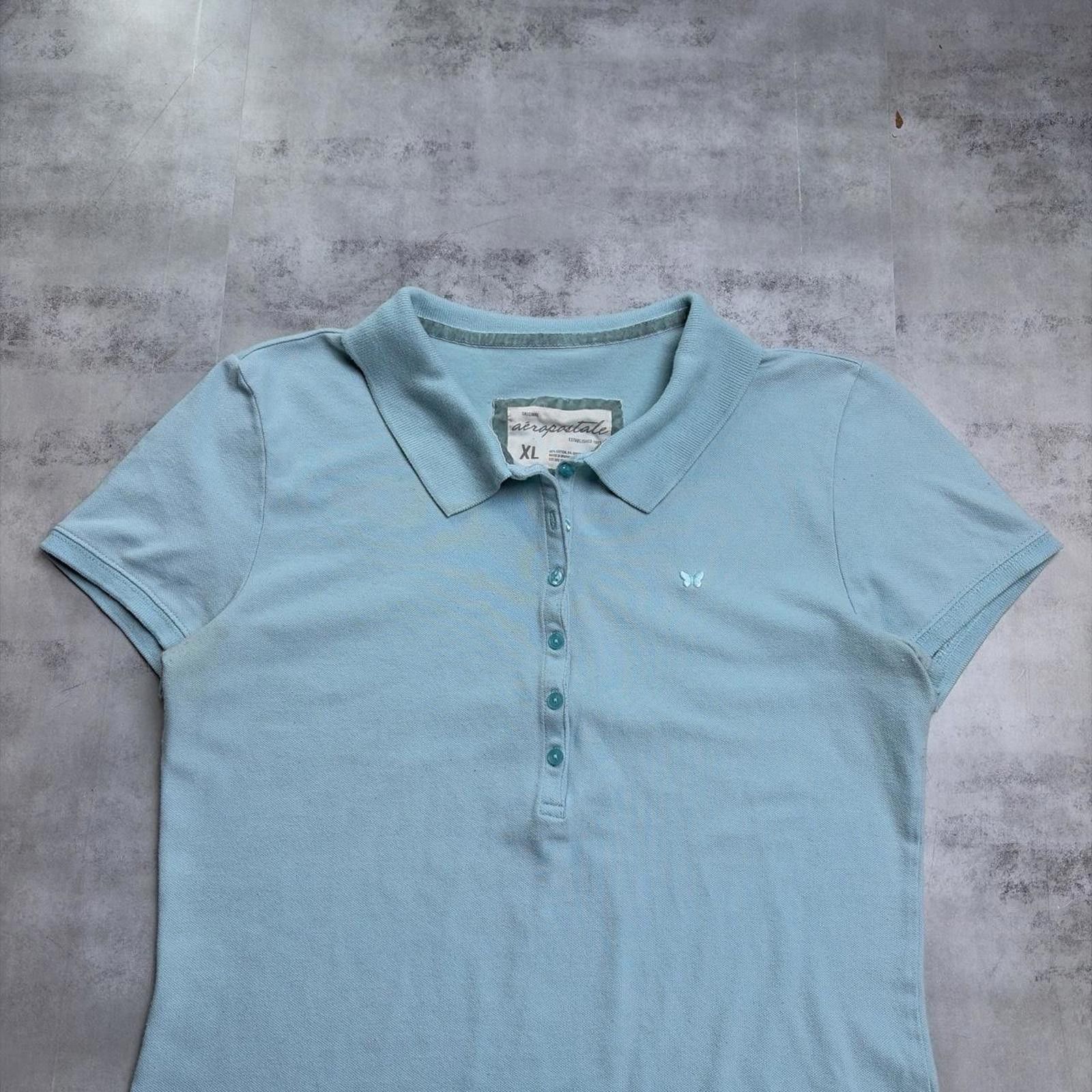 Aeropostale Y2K Light Blue Aeropostale Grunge Skater Polo Shirt Size XL / US 12-14 / IT 48-50 - 3 Thumbnail