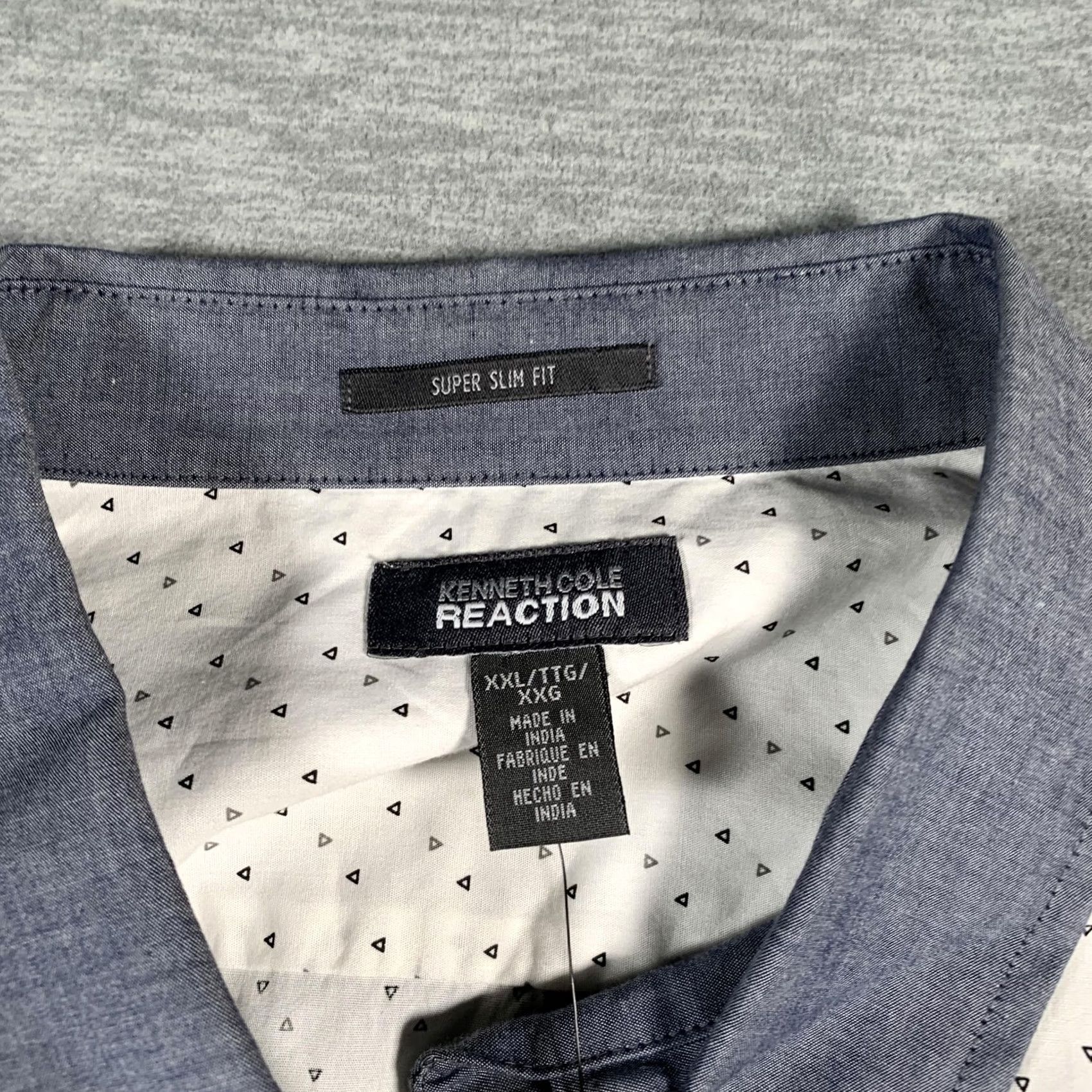 Kenneth Cole Kenneth Cole Reaction Mens 2XL Super Slim Fit Shirt Short Sleeve Micro Print Size US XXL / EU 58 / 5 - 5 Thumbnail