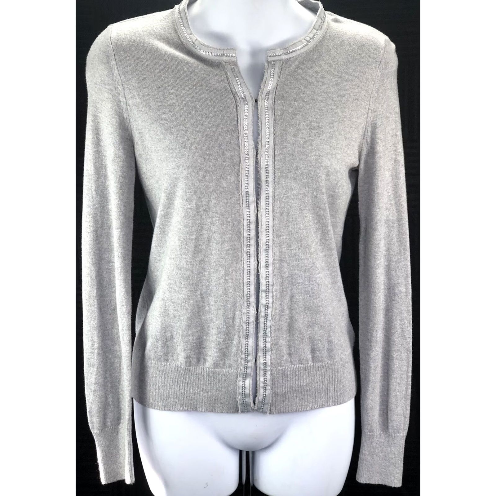Banana Republic Banana Republic cardigan sweater XSP gray long sleeve hook front Y2K Grunge Boho Womens Size XS / US 0-2 / IT 36-38 - 2 Thumbnail