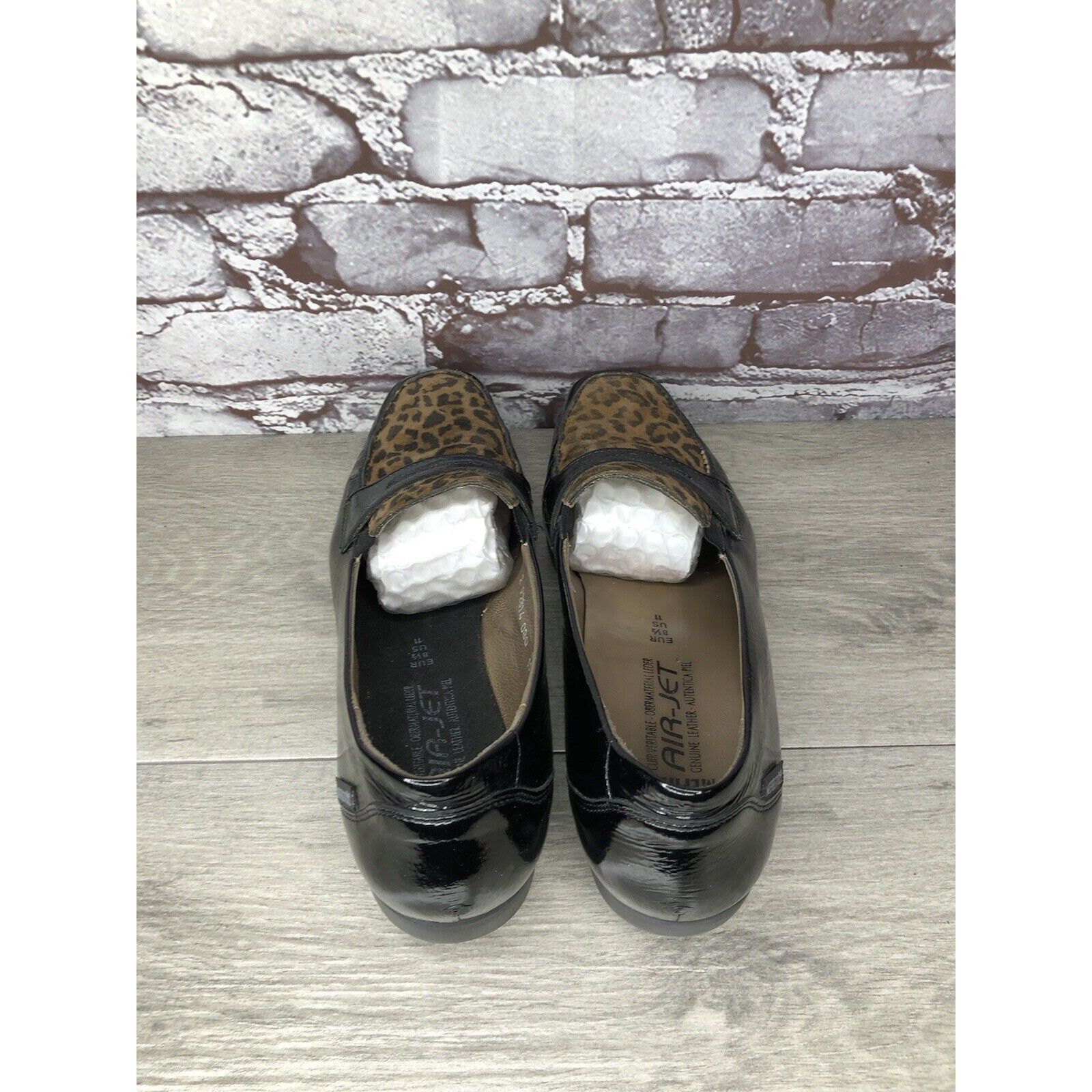 Mephisto Mephisto Air Jet Black Patent Leopard Print Penny Wedge Shoe Size US 11 / IT 41 - 4 Thumbnail