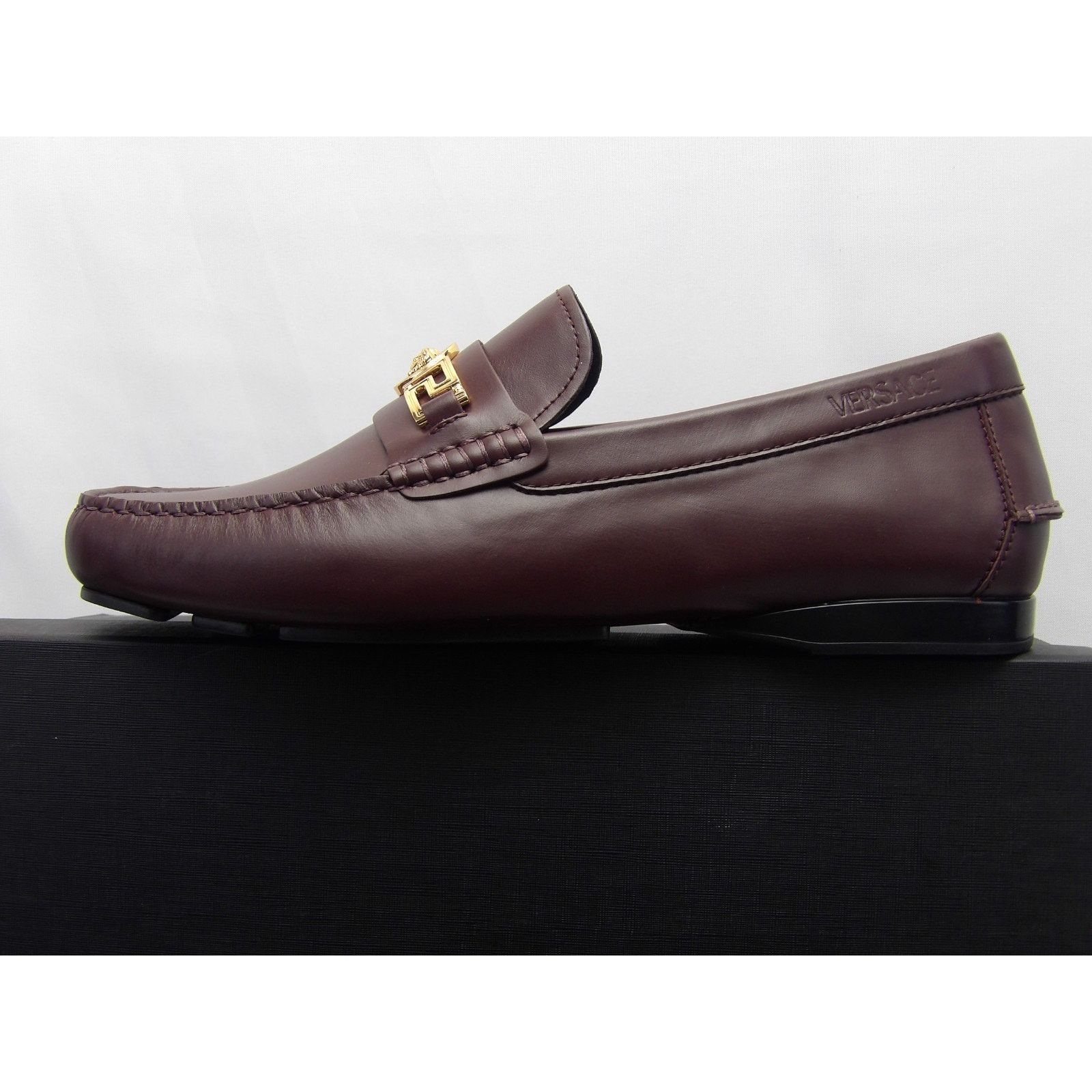 Versace VERSACE BROWN LEATHER GOLD MEDUSA HEAD LOGO LOAFERS 43.5 Size US 10.5 / EU 43-44 - 11 Thumbnail