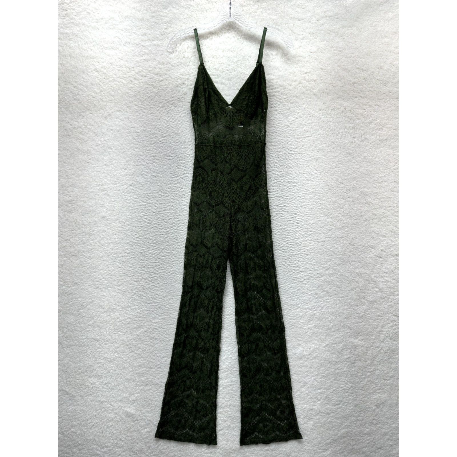 Vintage VINTAGE Just Sexy Jumpsuit Playsuit S Lace Green Full Length One Piece Lingerie S Mens Girls Womens Size 28" / US 6 / IT 42 - 2 Thumbnail