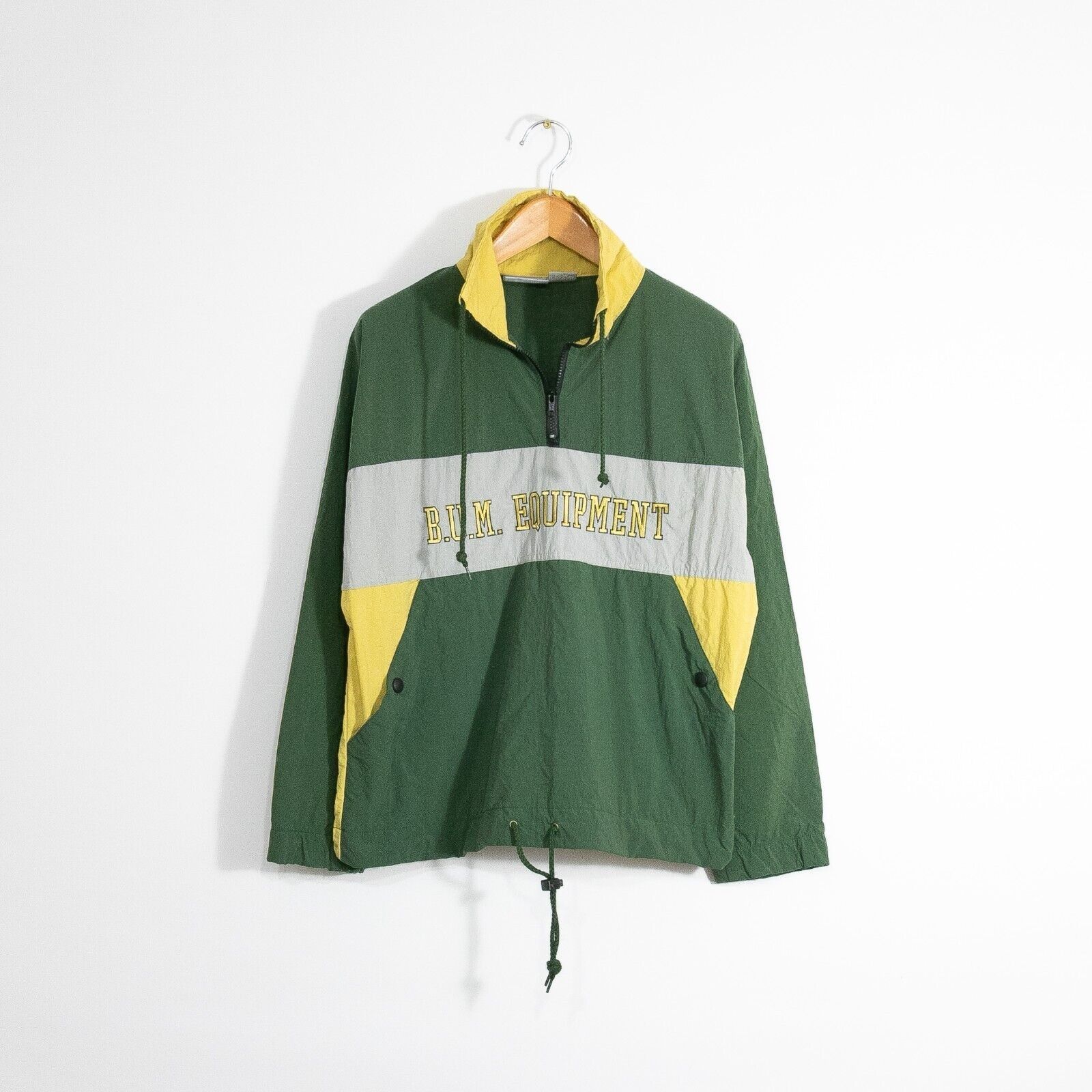 B.U.M Equipment × Vintage Vintage BUM Equipment Windbreaker Mens Small - Green Retro Size US S / EU 44-46 / 1 - 1 Thumbnail