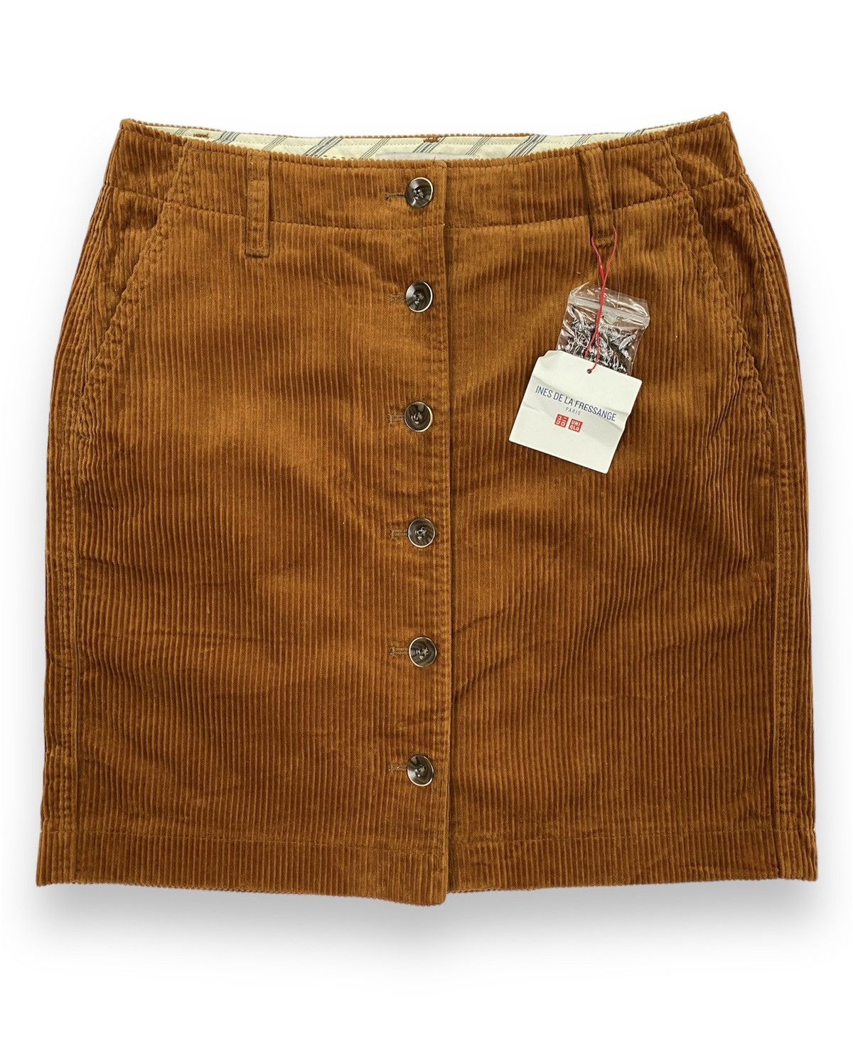 image of Ines De La Fressange X Uniqlo Corduroy Skirt in Dark Orange, Women's (Size 28)