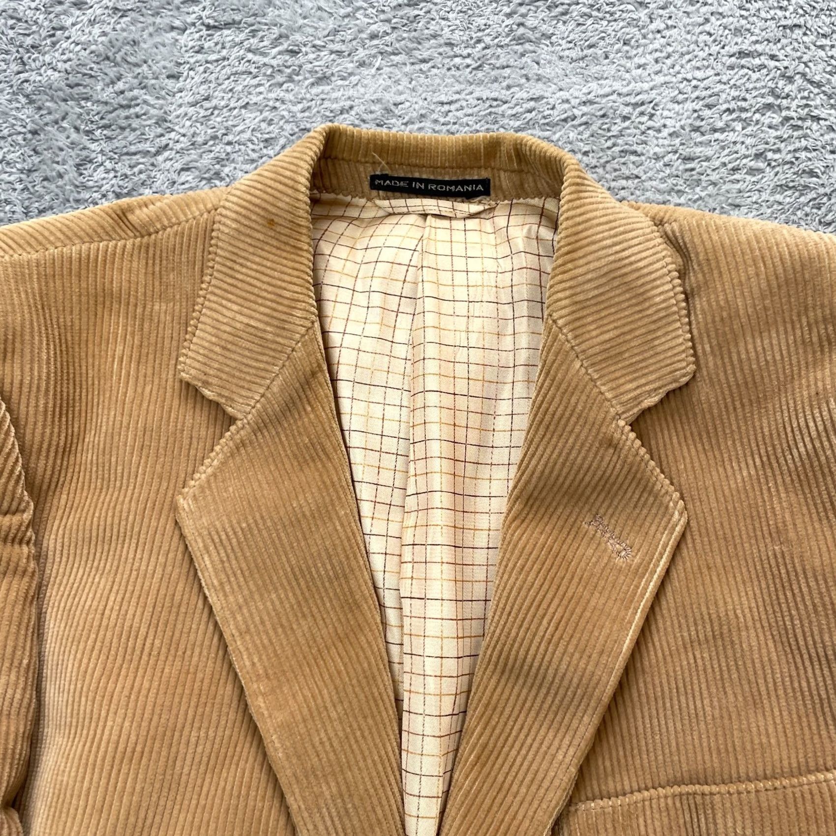 Vintage VINTAGE Corduroy Blazer Jacket Mens 40 Brown Notch Lapel Three-Button Double-Vented Single-Breasted Classic Retro Academia Size 40R - 5 Thumbnail