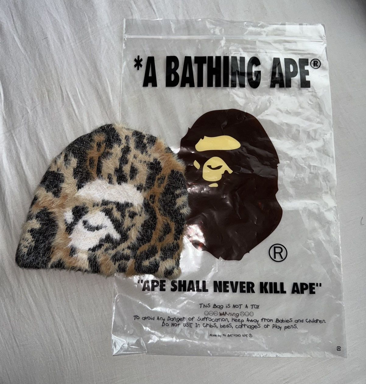 Bape Bape Beanie Leopard Print Knit Cap Size ONE SIZE - 3 Thumbnail