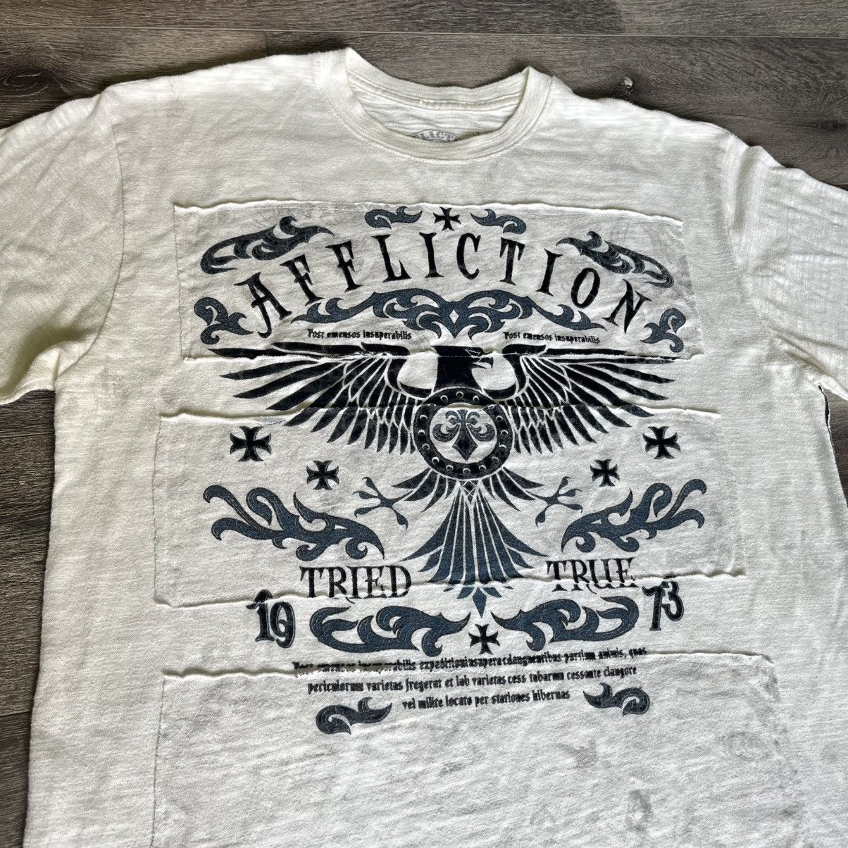 Affliction × Vintage Vintage Y2K Affliction Tried and True Eagle Graphic T Shirt Size US XL / EU 56 / 4 - 3 Thumbnail