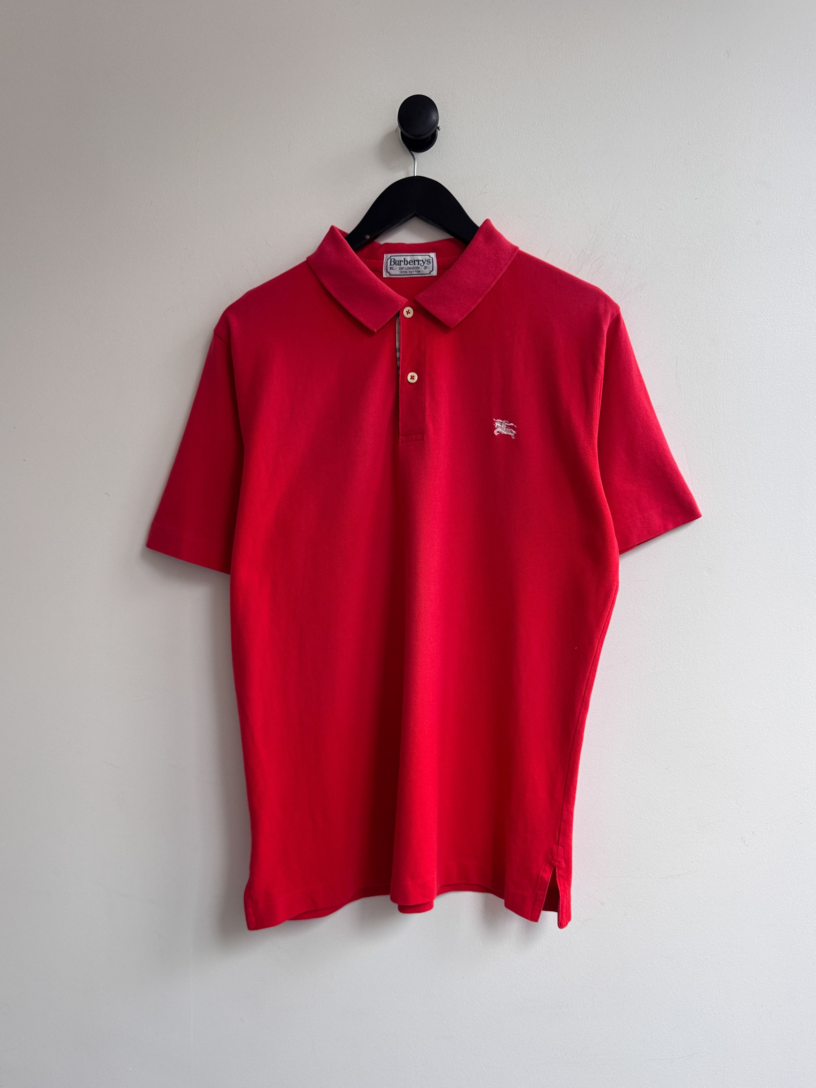 Burberry Burberry Red Polo Shirt Size US L / EU 52-54 / 3 - 1 Thumbnail