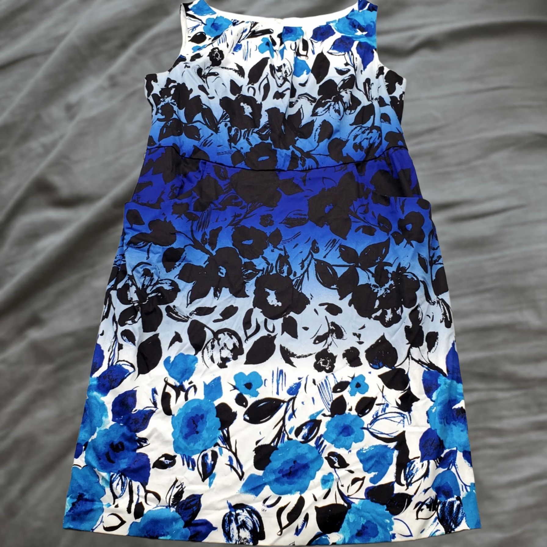 Nine West Nine West Womens 14W Floral Printed Sleeveless Sheath Back Zip Knee Length Shirt Dress Size XL / US 12-14 / IT 48-50 - 1 Thumbnail