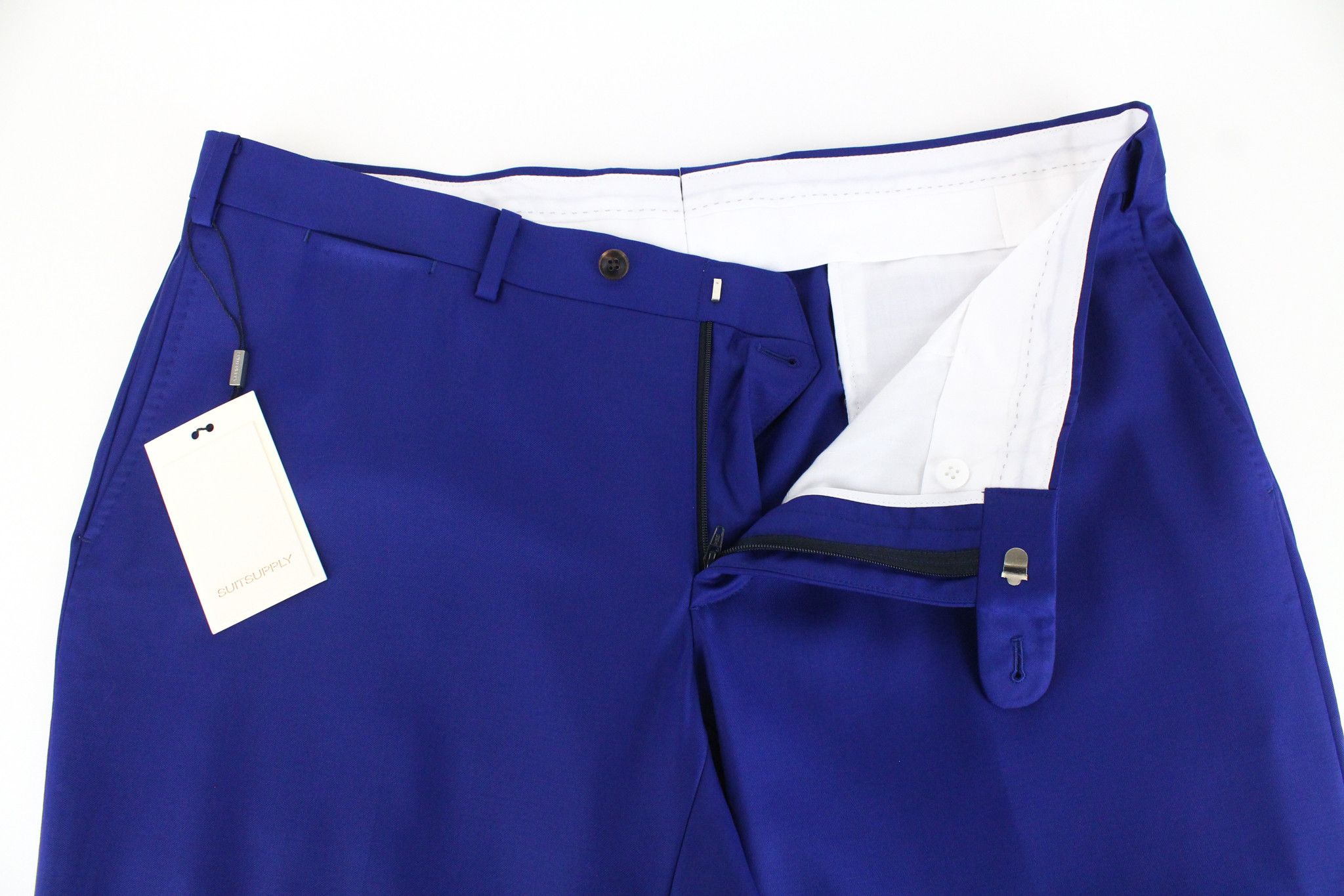 Suitsupply LAZIO UK44S Blue Wool Pleated Trousers 66757 Size US 44 / EU 60 - 4 Thumbnail