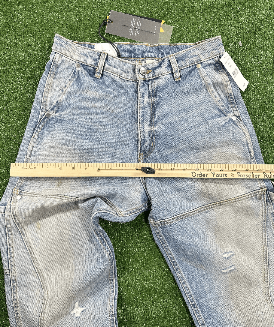 Rhude RHUDE Authentic Reza Denim Double Knee Indigo Pants Size US 28 / EU 44 - 10 Thumbnail