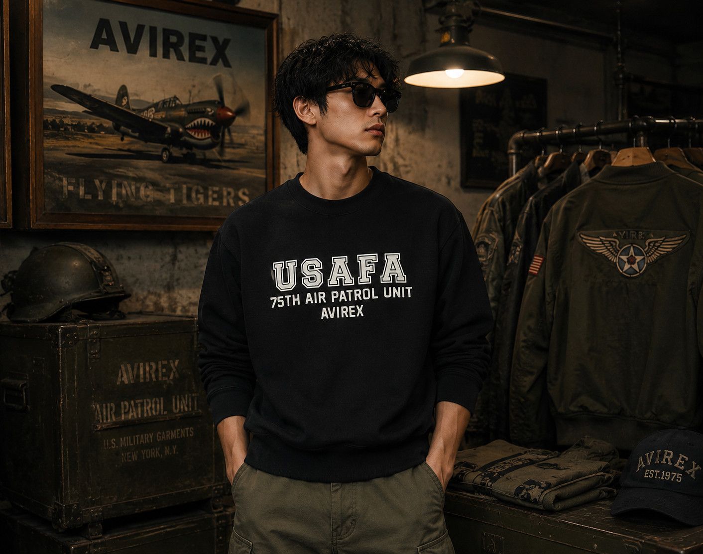 Avirex Vintage Avirex Military USAFA Black Sweatshirt Crewneck Size US L / EU 52-54 / 3 - 1 Thumbnail