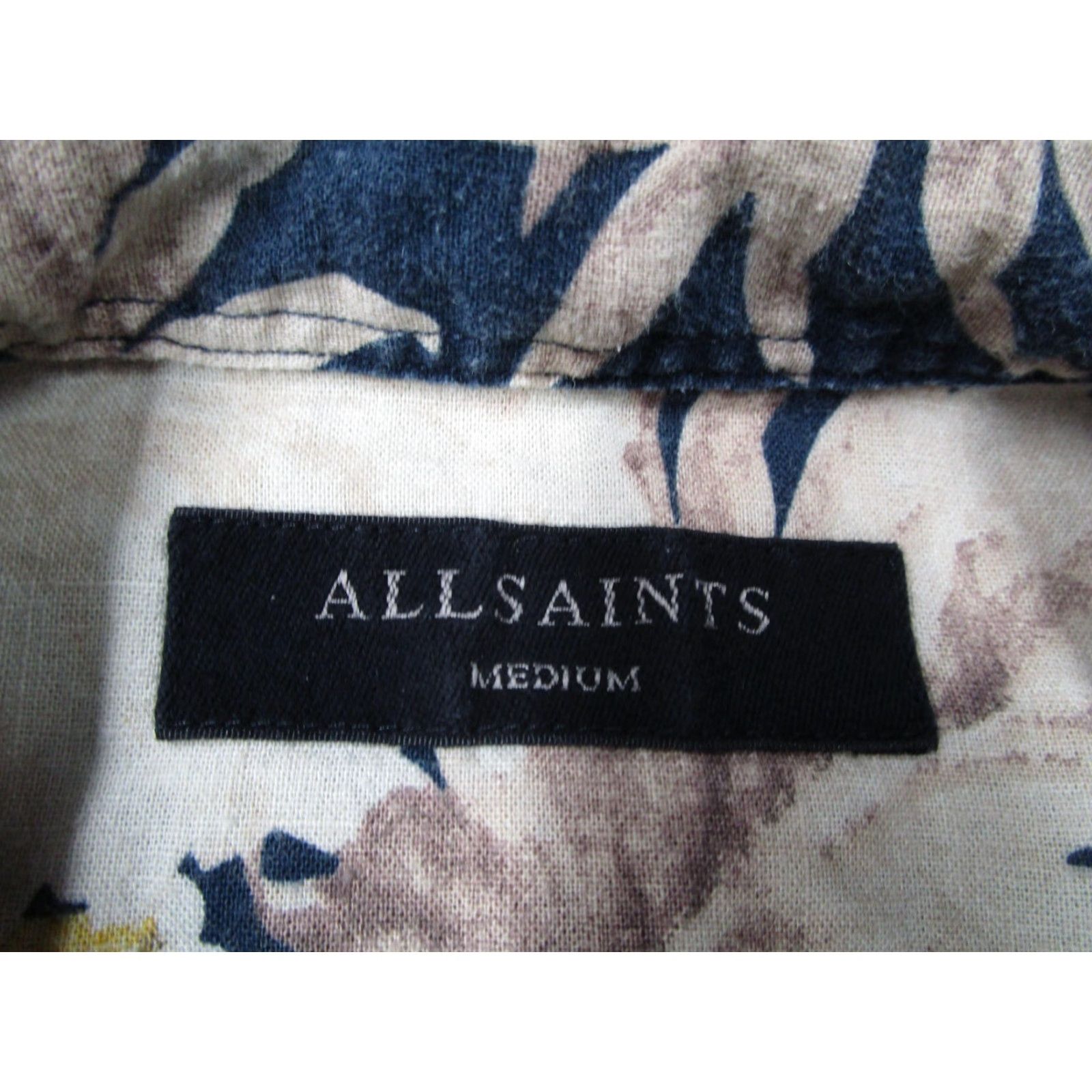 Allsaints AllSaints Shirt Mens M Multicolor Floral Linen Blend Button Up Hawaiian Casual Travel Short Sleeve Size US M / EU 48-50 / 2 - 3 Thumbnail