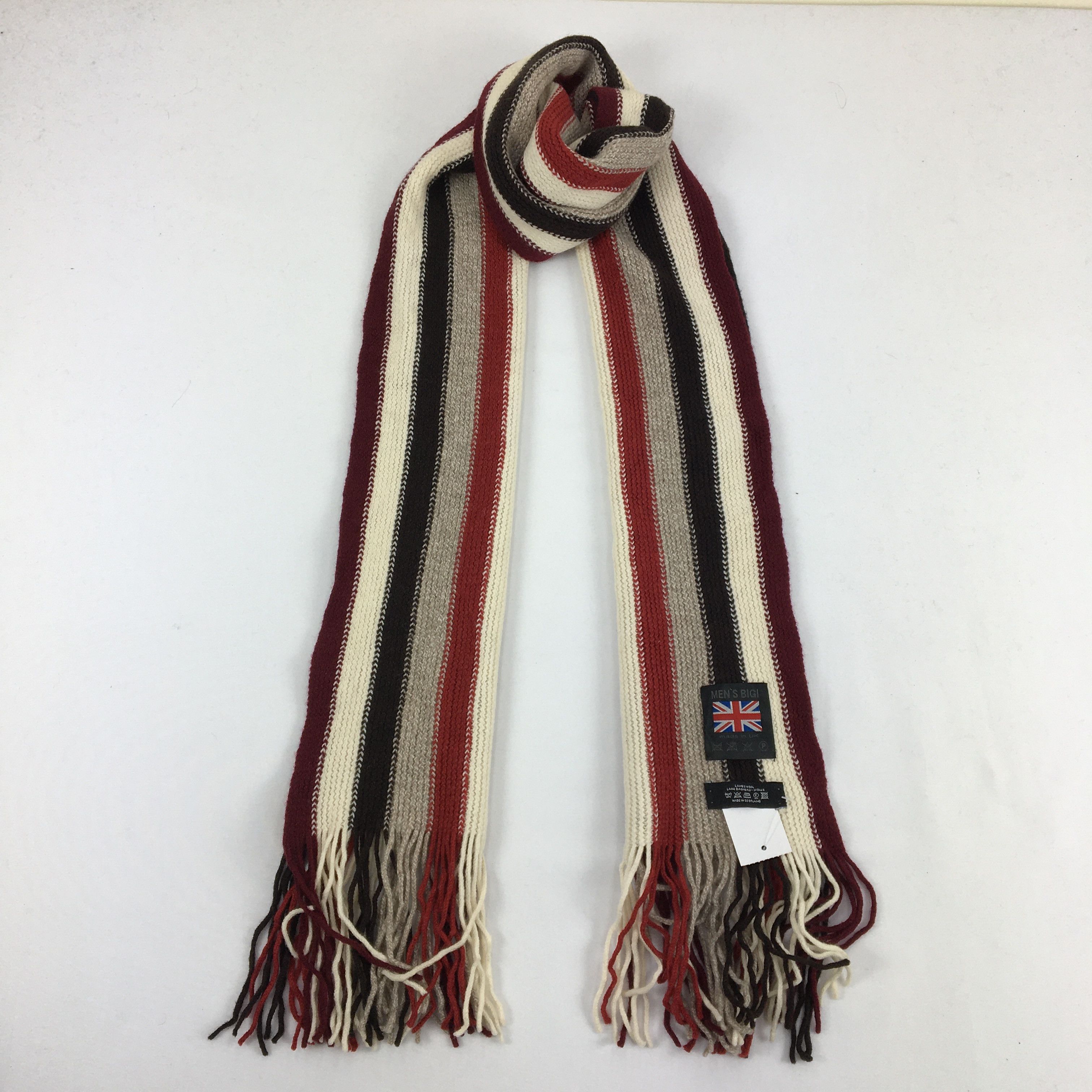 BIGI Vintage Mens Bigi Scarf Muffler Wool Ribbed Knit Scarves Size ONE SIZE - 1 Thumbnail
