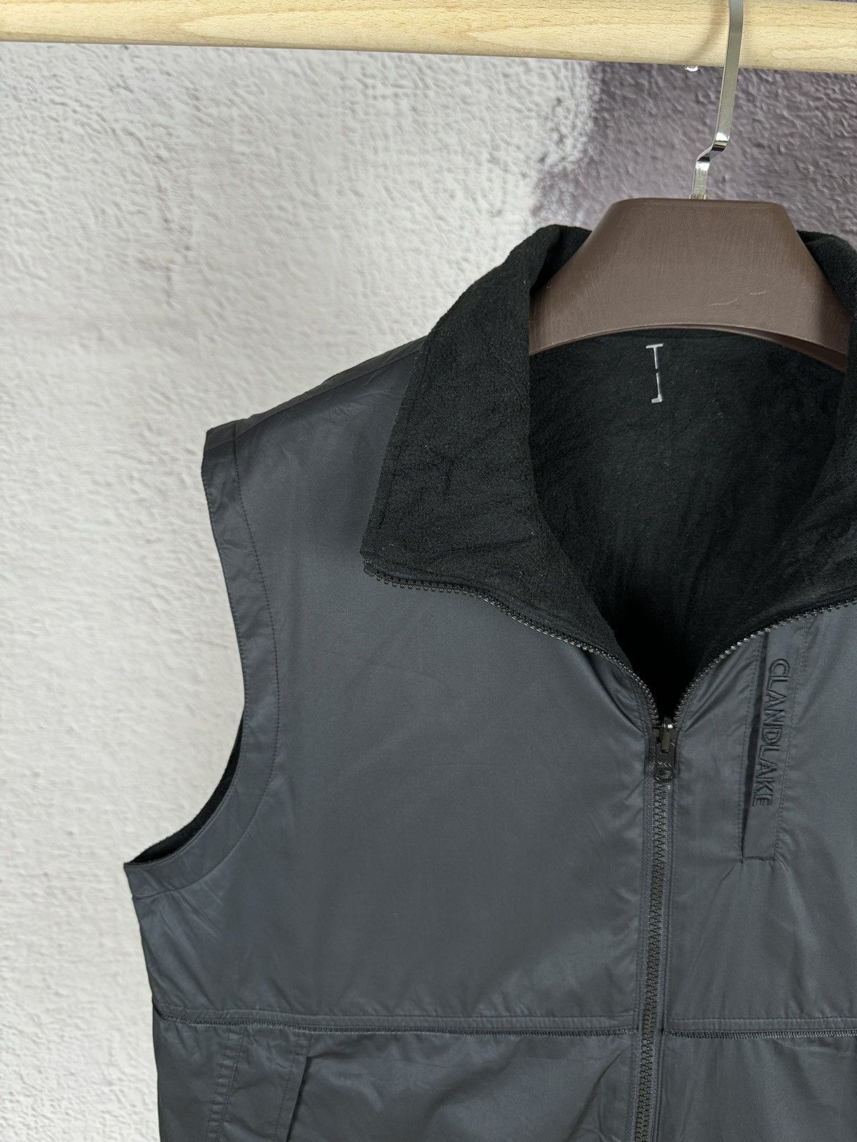 Japanese Brand Clandlake Japana black reversible nylon fleece vest Size US XL / EU 56 / 4 - 4 Thumbnail