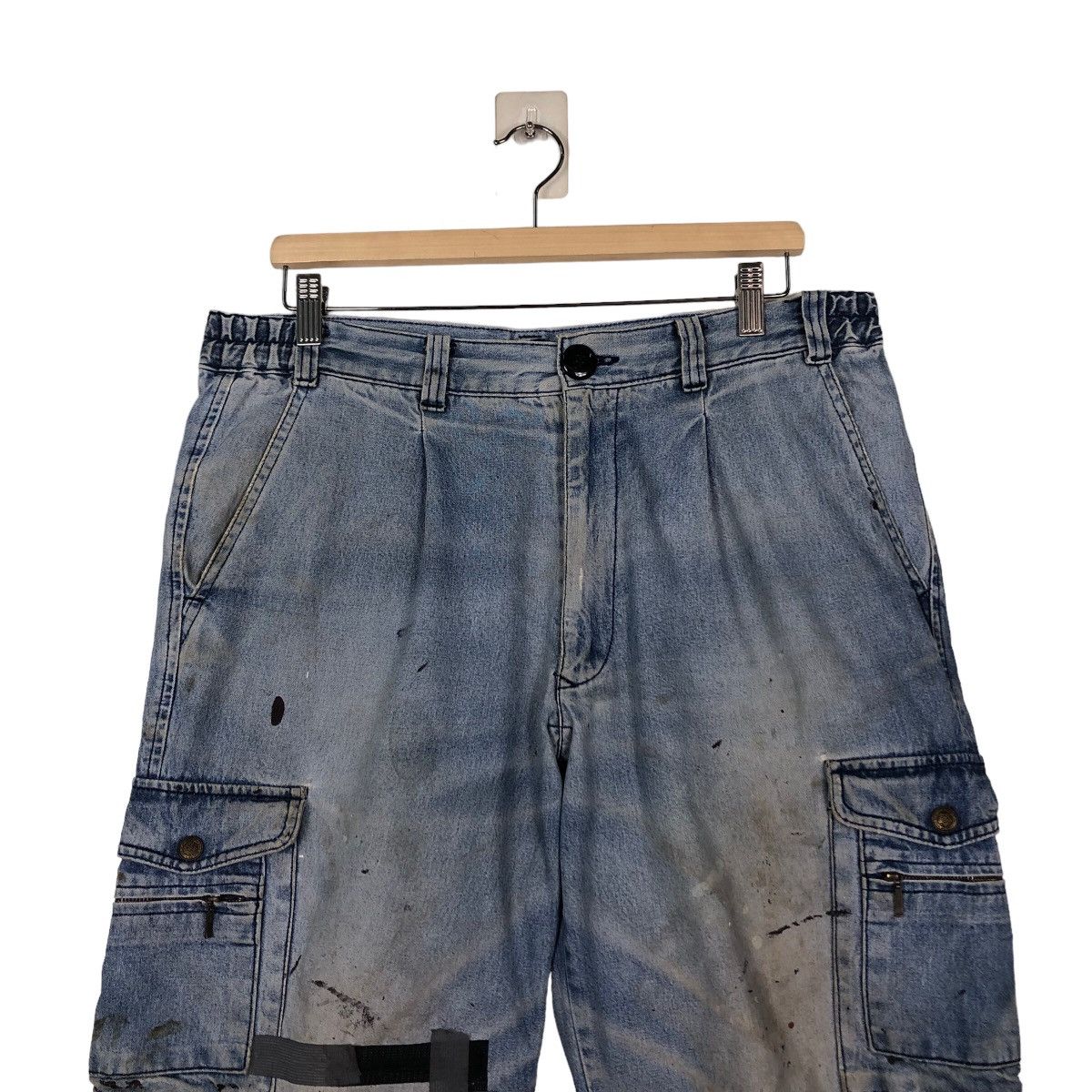 Japanese Brand 🔥Vintage Bush Cargo Jeans Biker Painter Workers Usa Size US 36 / EU 52 - 3 Thumbnail