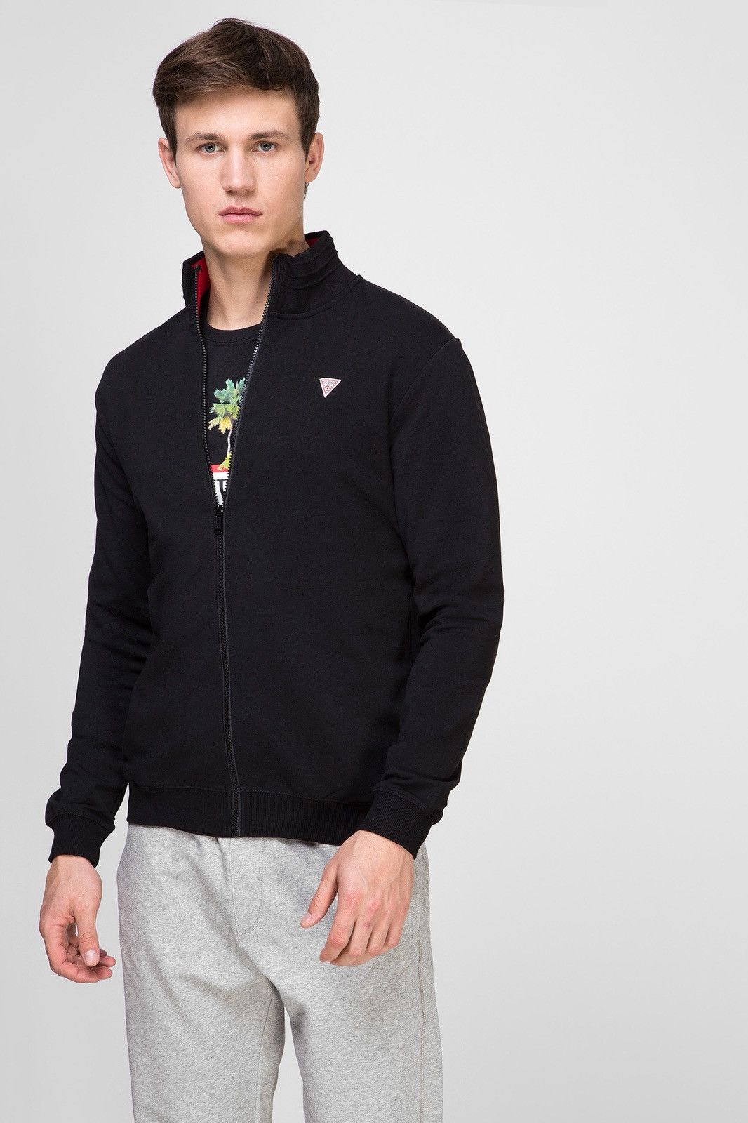 Guess Guess Black Track Full Zip Sweatshirt Size L Size US L / EU 52-54 / 3 - 3 Thumbnail