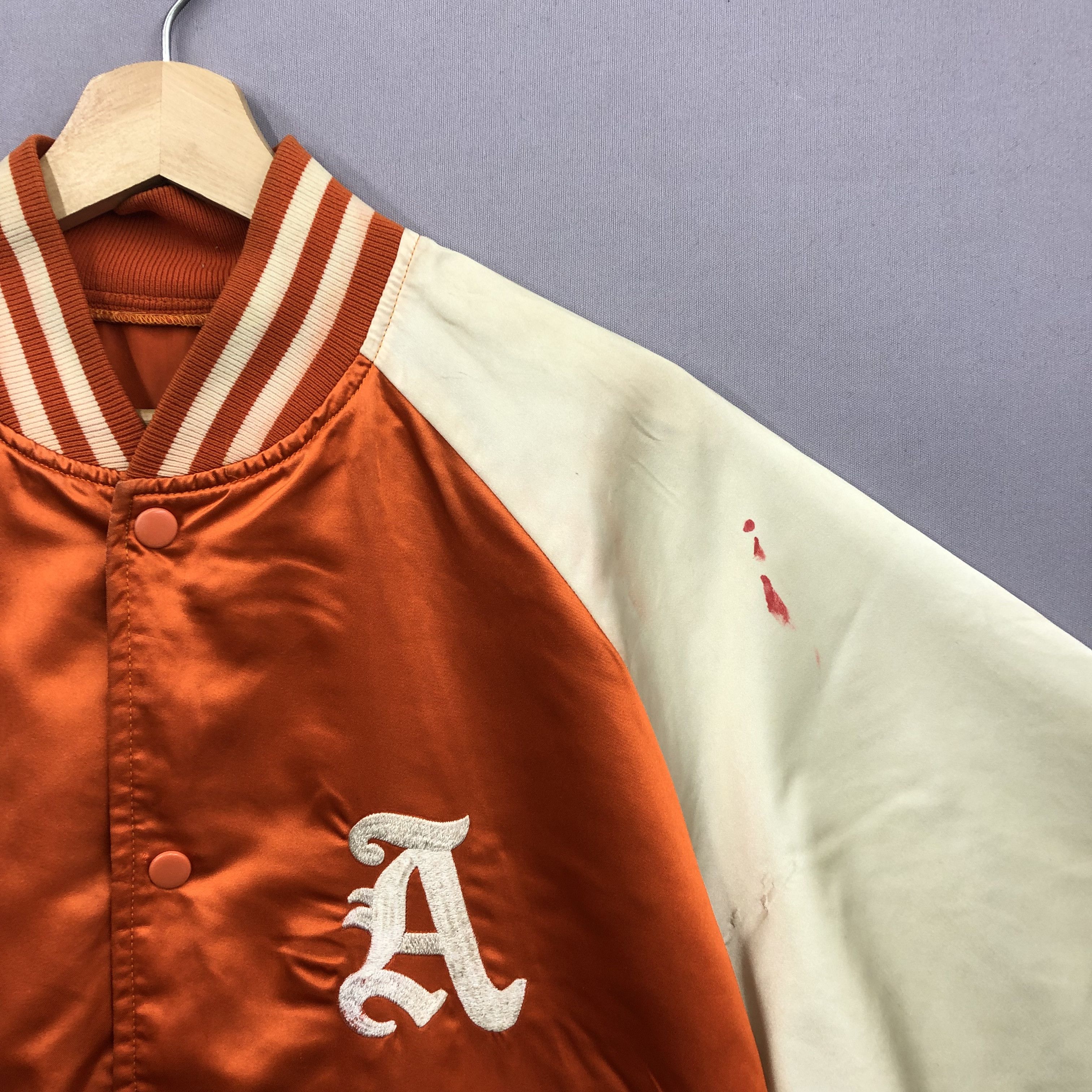 Japanese Brand Vintage A Letterman Kenkoo Satin Baseball Varsity Jackets Size US L / EU 52-54 / 3 - 10 Thumbnail