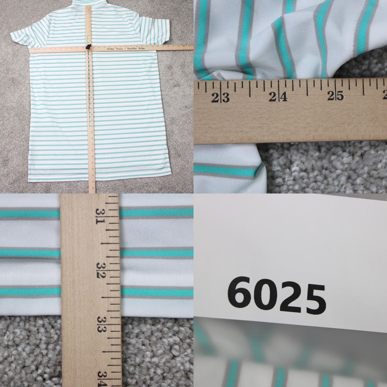 RLX Ralph Lauren RLX Ralph Lauren Polo Shirt Mens Large Green Striped Short Sleeve Polo Golf Polyester Blend Stretch Pullover Shirt Size US L / EU 52-54 / 3 - 9 Thumbnail