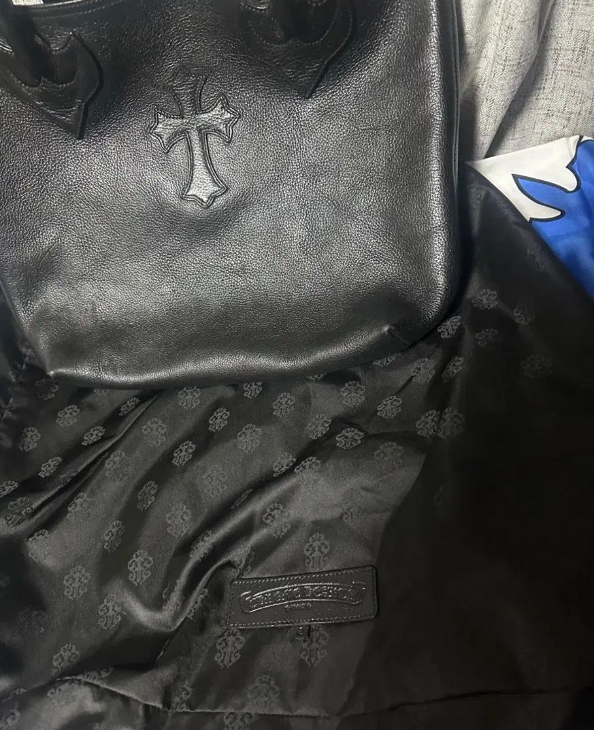 Chrome Hearts Cemetery Cross Patch Leather Tote Bag Size ONE SIZE - 10 Thumbnail
