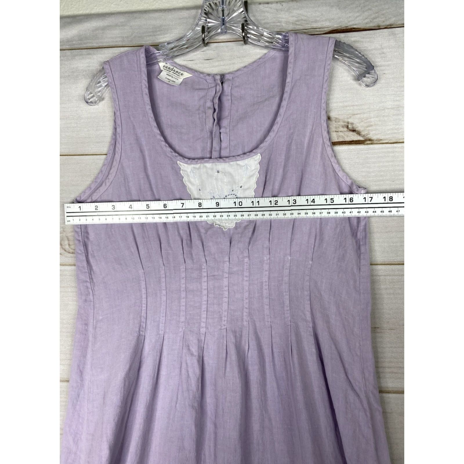 Vintage Sundance Dress Womens M Purple Sleeveless Button Back Pintuck Boho Cottagecore Maxi Linen Size M / US 6-8 / IT 42-44 - 4 Thumbnail