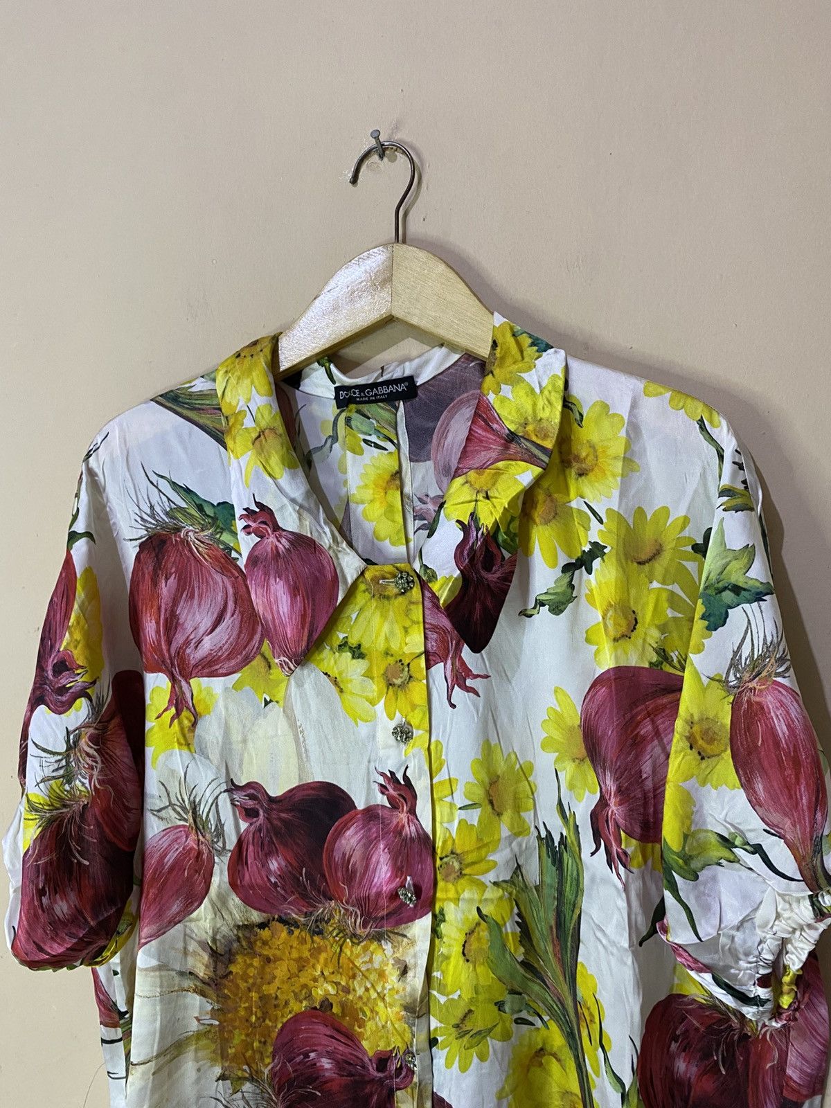 Dolce & Gabbana SS2012 Dolce & Gabbana Onion Printed Silk Shirt Size S / US 4 / IT 40 - 3 Thumbnail