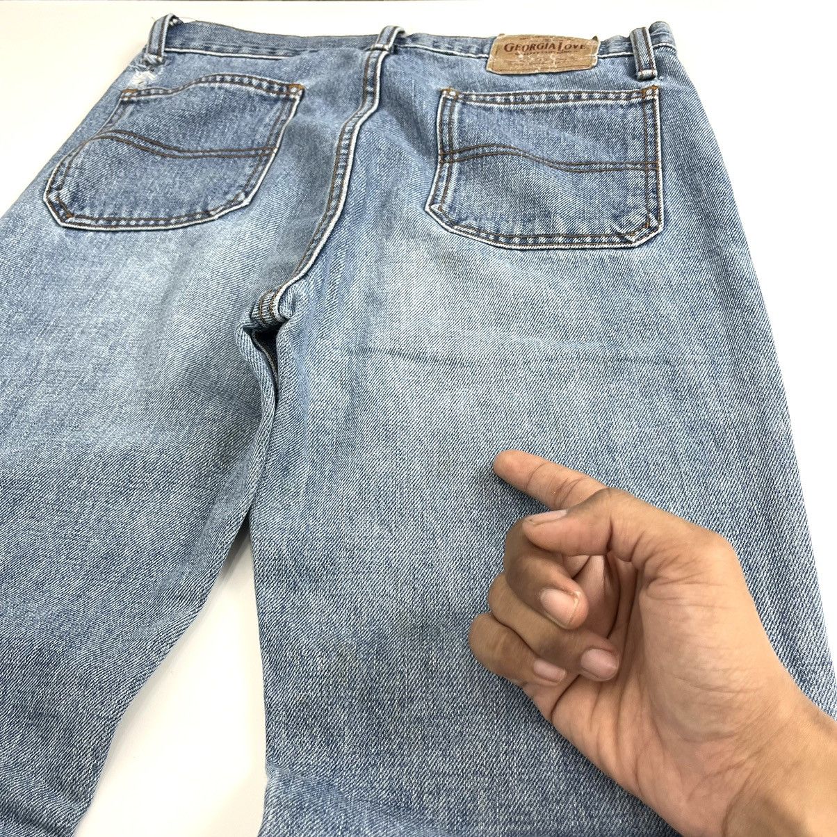If Six Was Nine × Japanese Brand × Le Grande Bleu (L.G.B.) Y2k Georgia Love Bell Bottons Flared Jeans Bootcut Lgb Goa Size 28" / US 6 / IT 42 - 17 Thumbnail