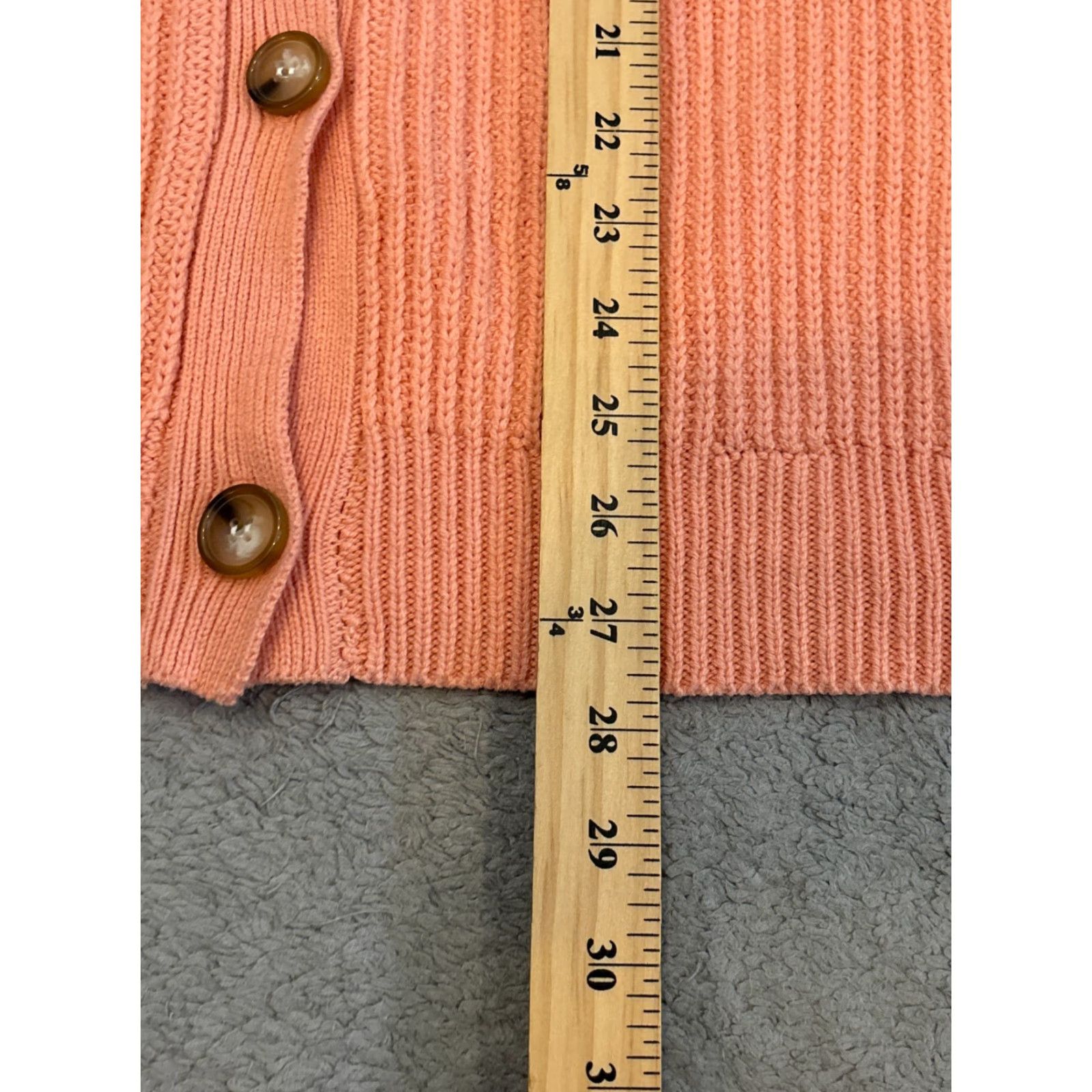 Vintage Love Ellie Cardigan Sweater Womens 1X Peach Long Sleeve V-Neck Button Front Size XL / US 12-14 / IT 48-50 - 4 Thumbnail