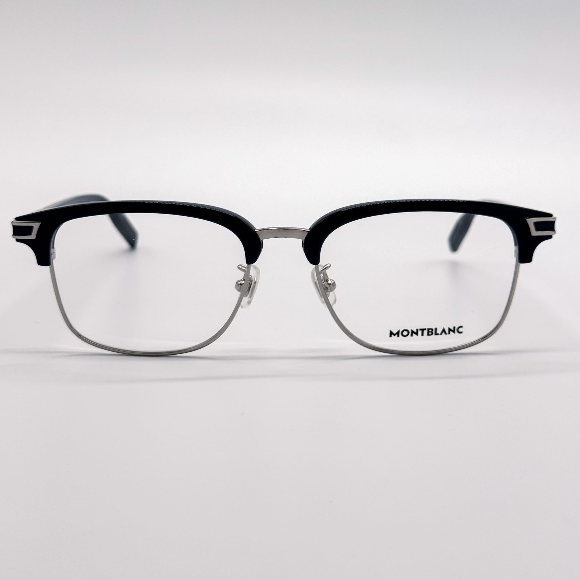 Montblanc NEW MONTBLANC EYEGLASSES MB0043O 007 BLUE SILVER MEN EYEWEAR Size ONE SIZE - 3 Thumbnail