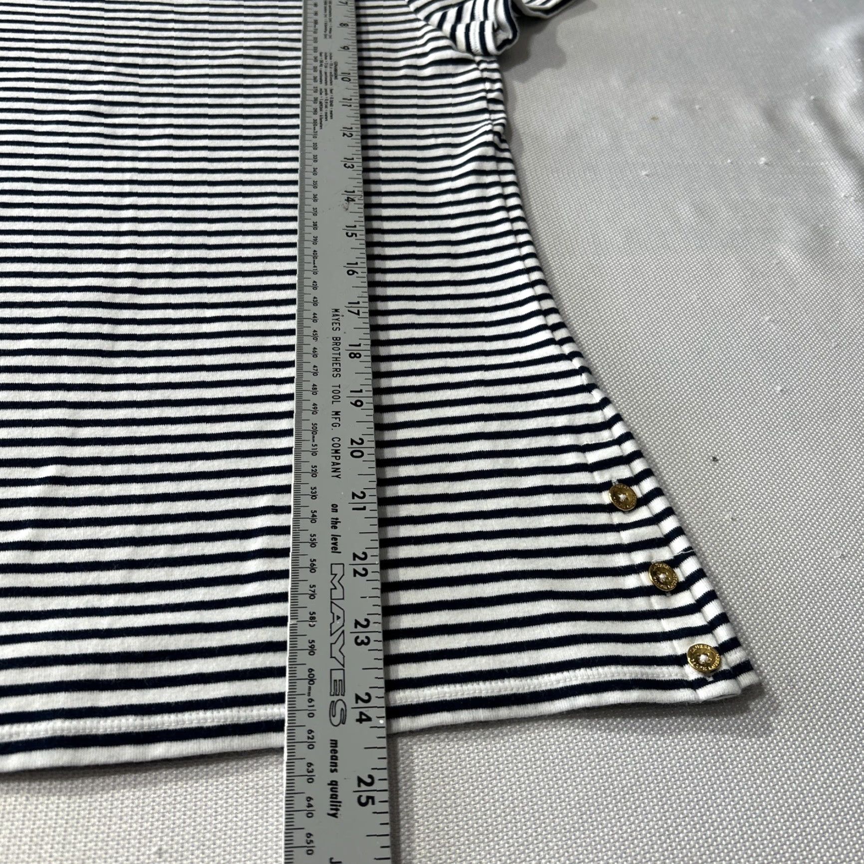 Ralph Lauren Lauren Ralph Lauren Shirt Women Sz M Blue Striped Short Sleeve Top Size M / US 6-8 / IT 42-44 - 5 Thumbnail