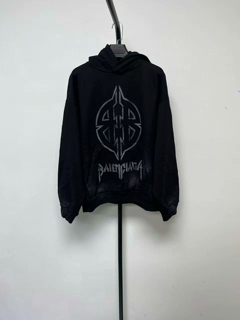 balenciaga black graphic hoodie unisex long sleeve
