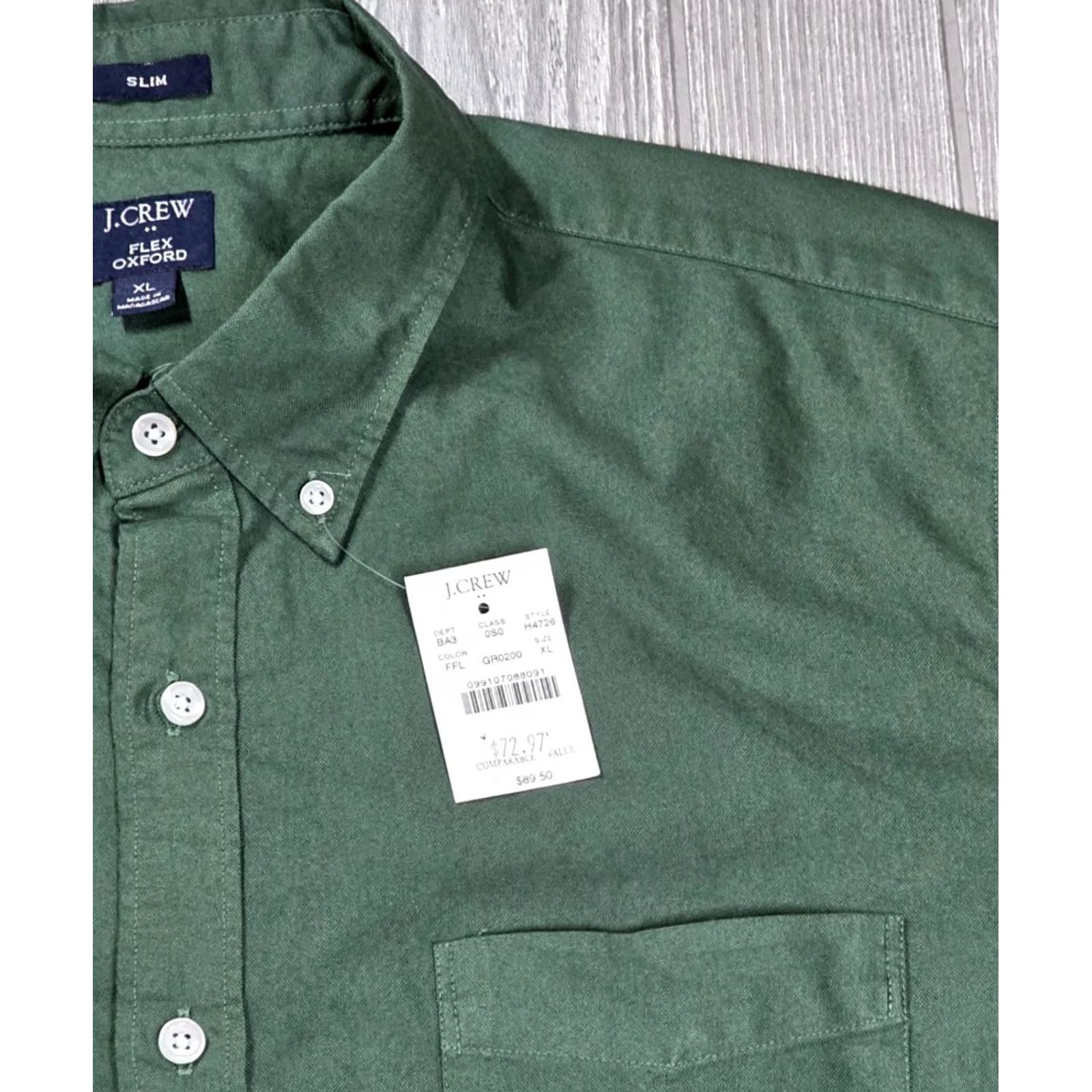 J.Crew J. Crew Button-Up Oxford Garment Dyed Green Shirt Long Sleeve XL Men OCBD Slim Fit NWT Size US XL / EU 56 / 4 - 3 Thumbnail