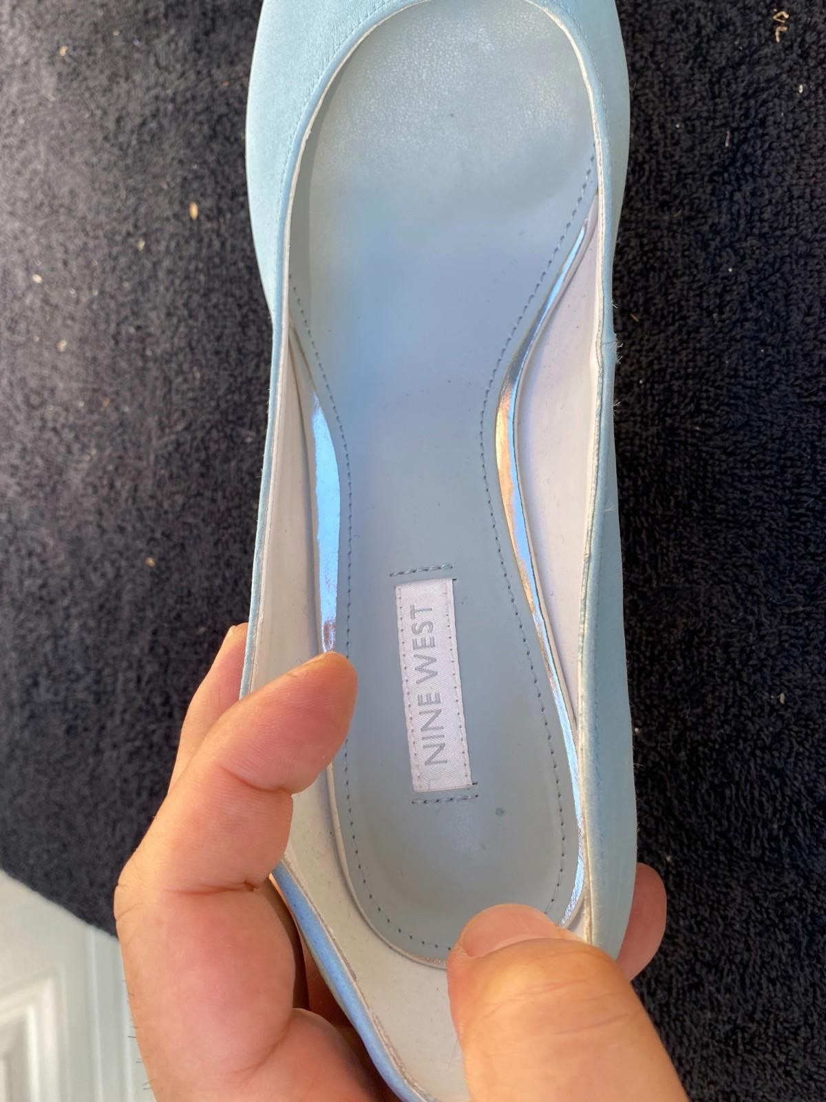Nine West Womens NINE WEST Sky BLue Pointy Toe Pumps SZ. 8M (S627) Size US 8 / IT 38 - 6 Thumbnail