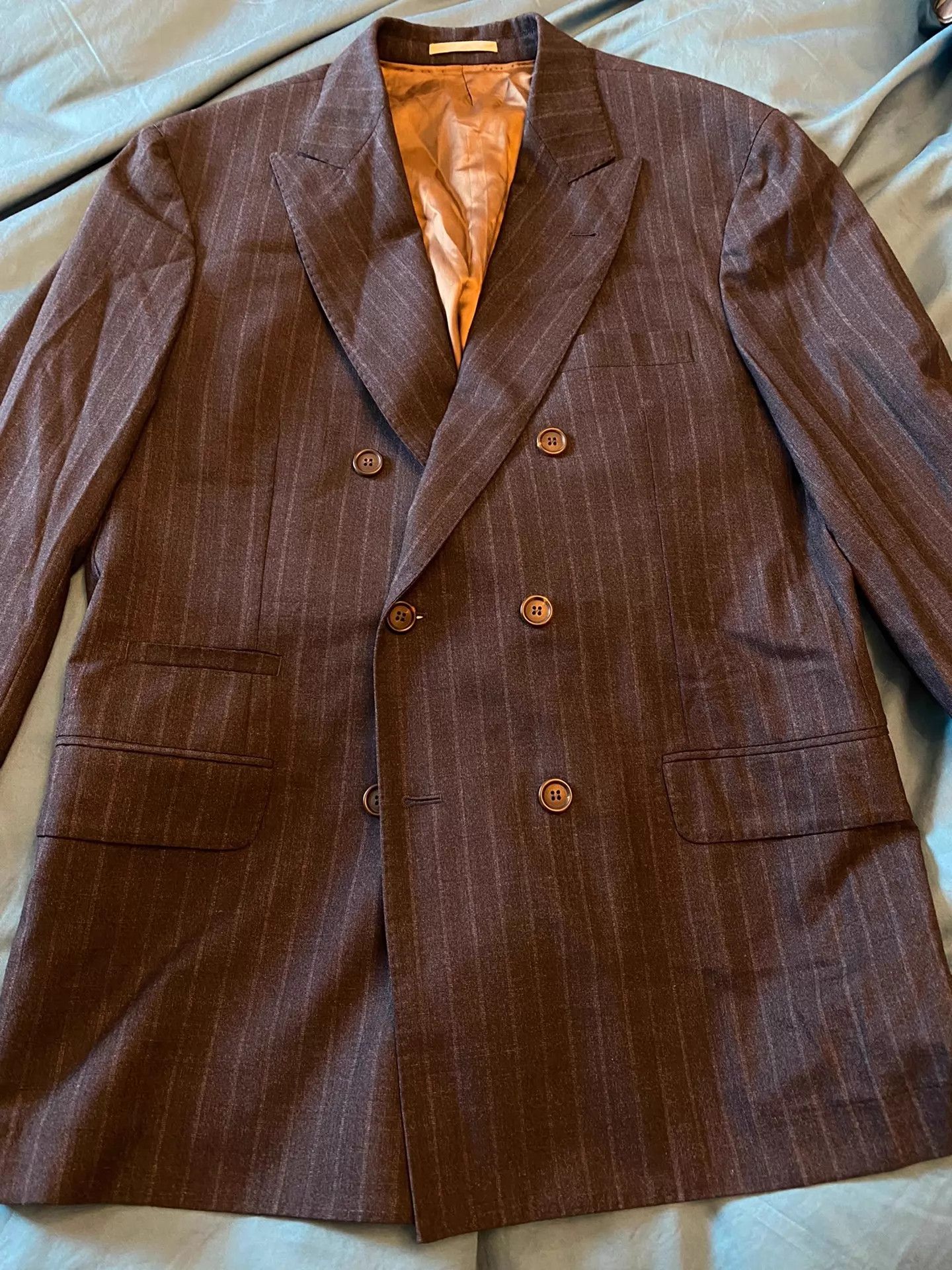 Brunello Cucinelli BRUNELLO CUCINELLI Double-Breasted Wool-Blend Blazer Size 50R - 3 Thumbnail