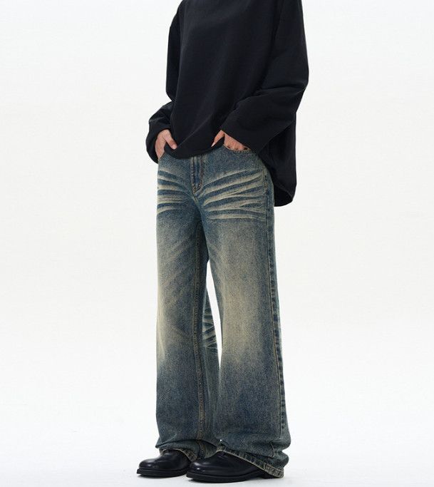 Vintage High street retro baggy distressed loose straight jeans Size US 32 / EU 48 - 2 Thumbnail