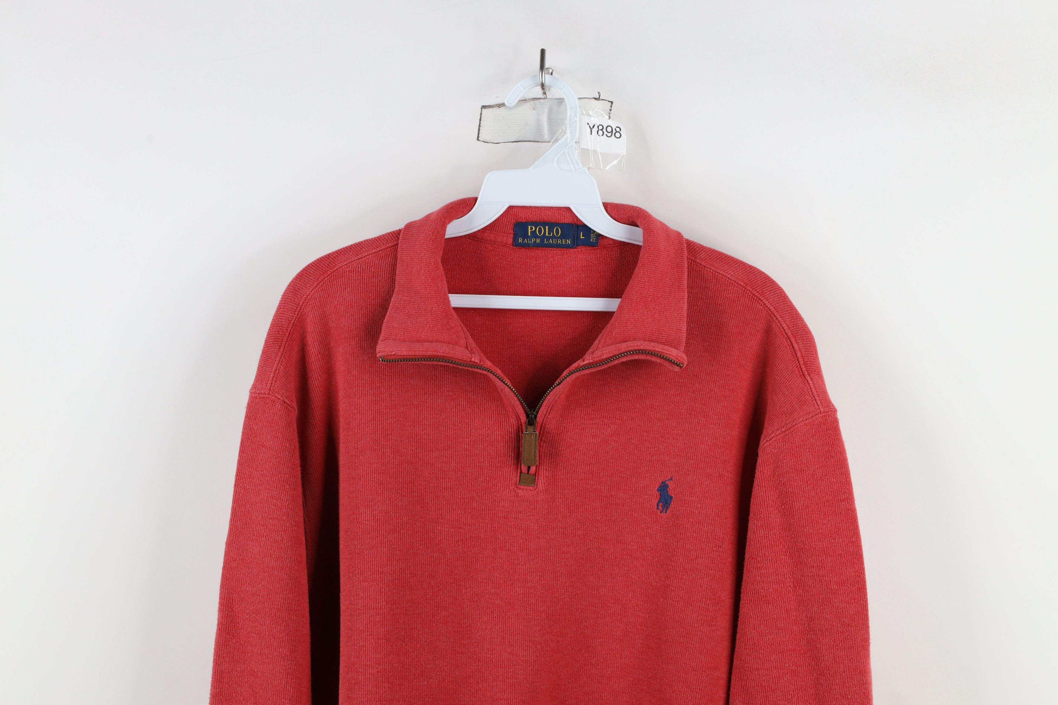 Ralph Lauren × Vintage Vintage Ralph Lauren Ribbed Knit Half Zip Pullover Sweater Size US L / EU 52-54 / 3 - 2 Thumbnail