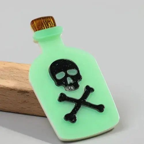Jewelry Acrylic Luminous Poison Bottle Brooch Pin Size ONE SIZE - 3 Thumbnail