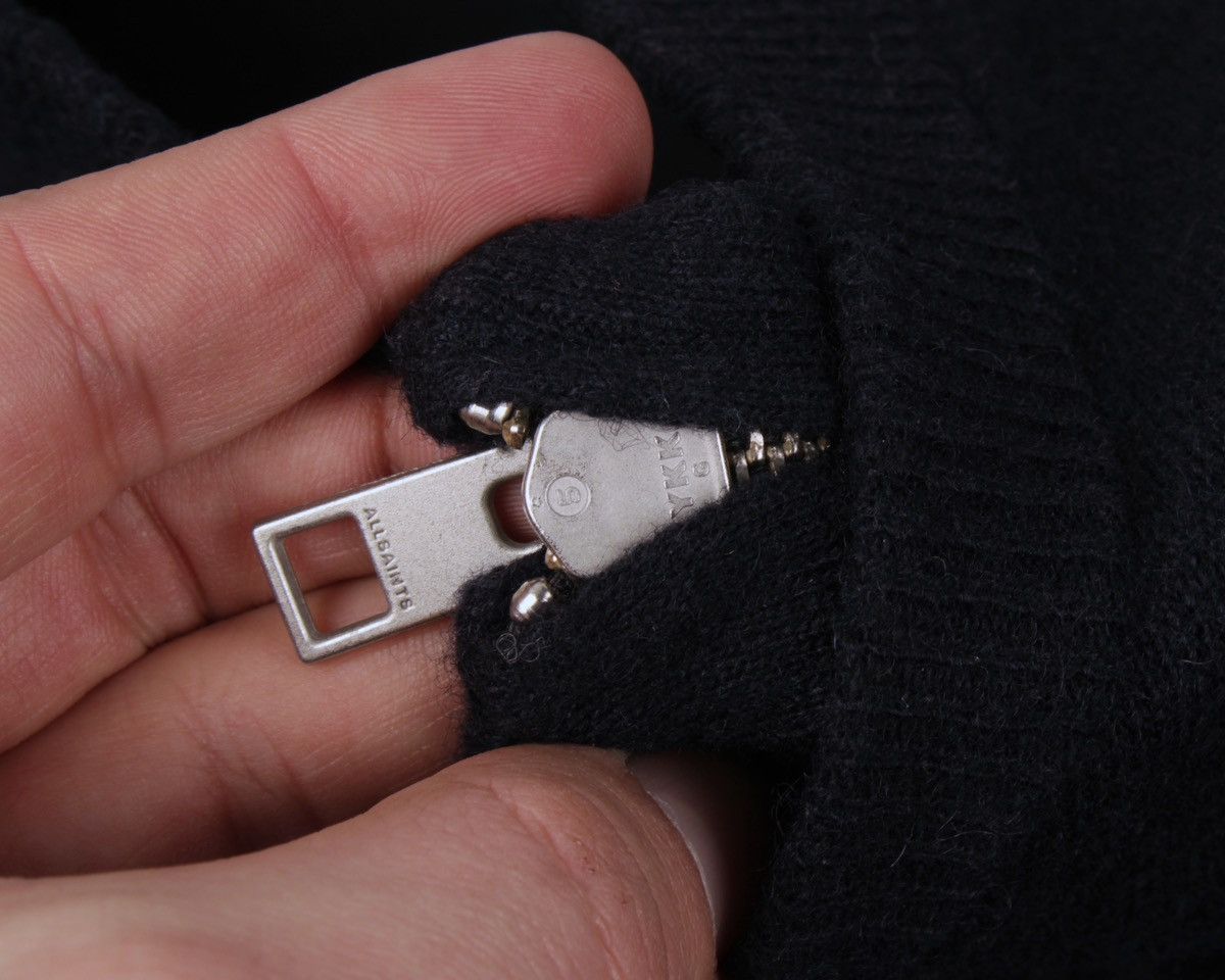 Allsaints × Designer ALLSAINTS Juku Bomber Wool Nylon Full Zip Cardigan Sweater Size US XL / EU 56 / 4 - 9 Thumbnail
