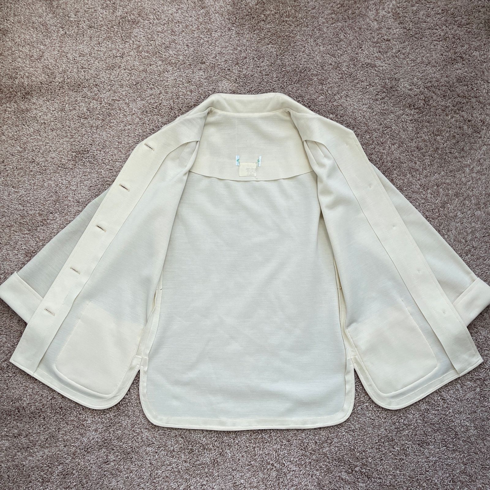Vintage VTG 70’s Cream Blazer Jacket & High Waist Pants Suit Set XS Size 24" / US 00 / IT 34 - 11 Thumbnail