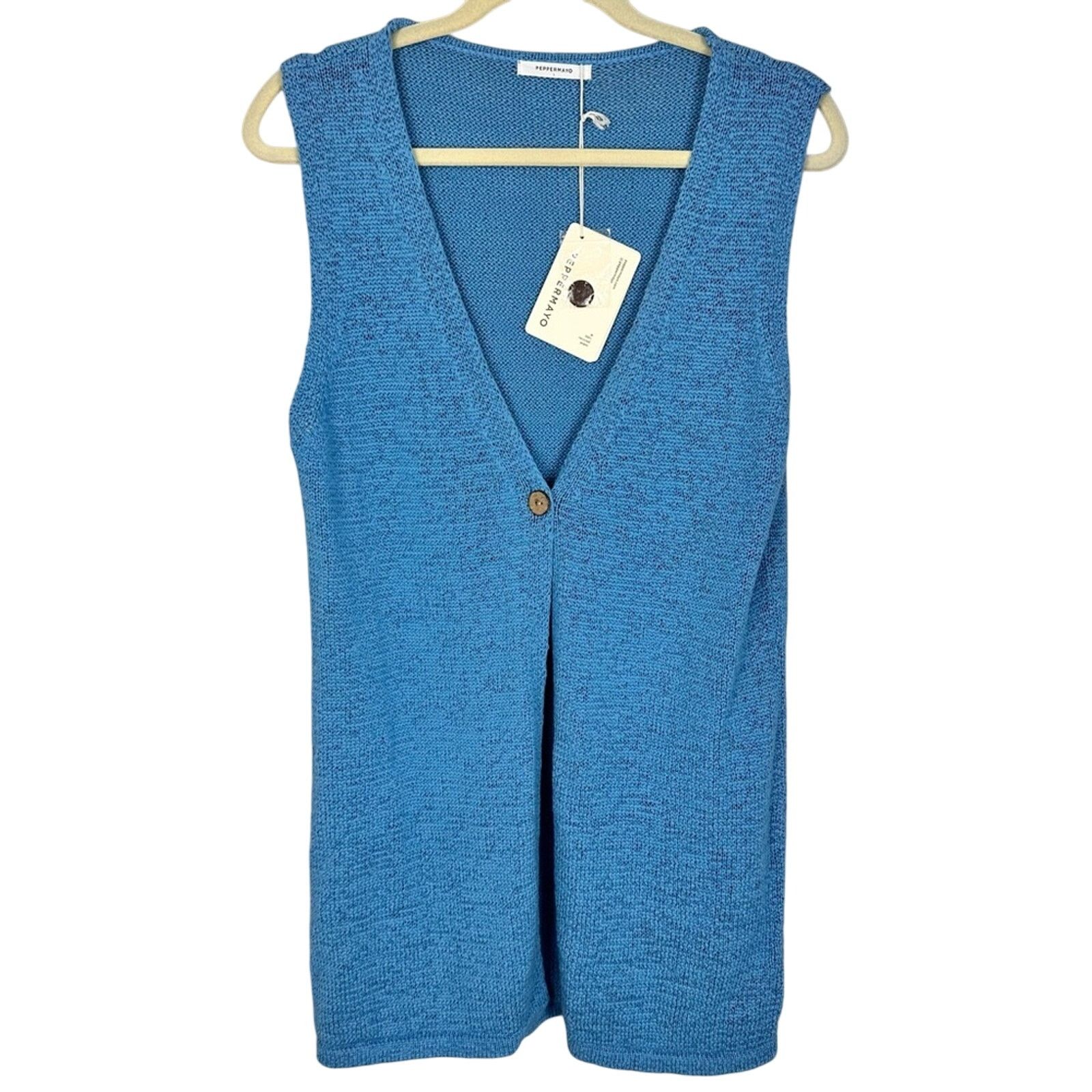 Other Peppermayo Capri Glow Knit Longline Vest Azure Blue 8 NWT Size M / US 6-8 / IT 42-44 - 2 Thumbnail