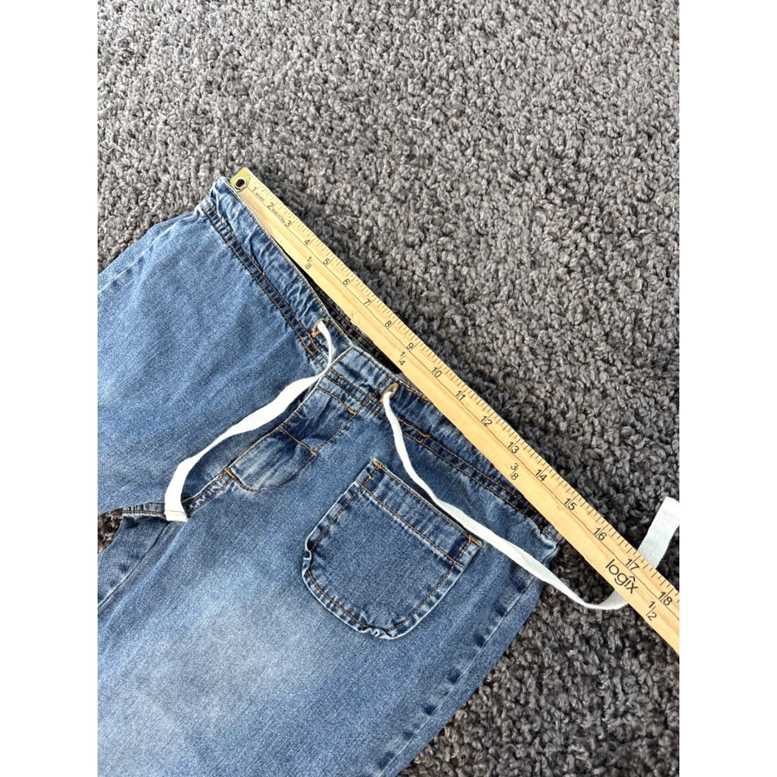 Old Navy VINTAGE Old Navy Jeans Womens 30x29 Blue Light Wash Low Rise Bootcut Distressed Boho Shoes? Size 30" / US 8 / IT 44 - 4 Thumbnail