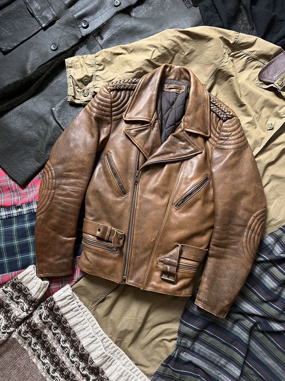 Hein Gericke Vintage Hein Gericke 100% Leather Biker Moto Jacket Size US M / EU 48-50 / 2 - 1 Thumbnail