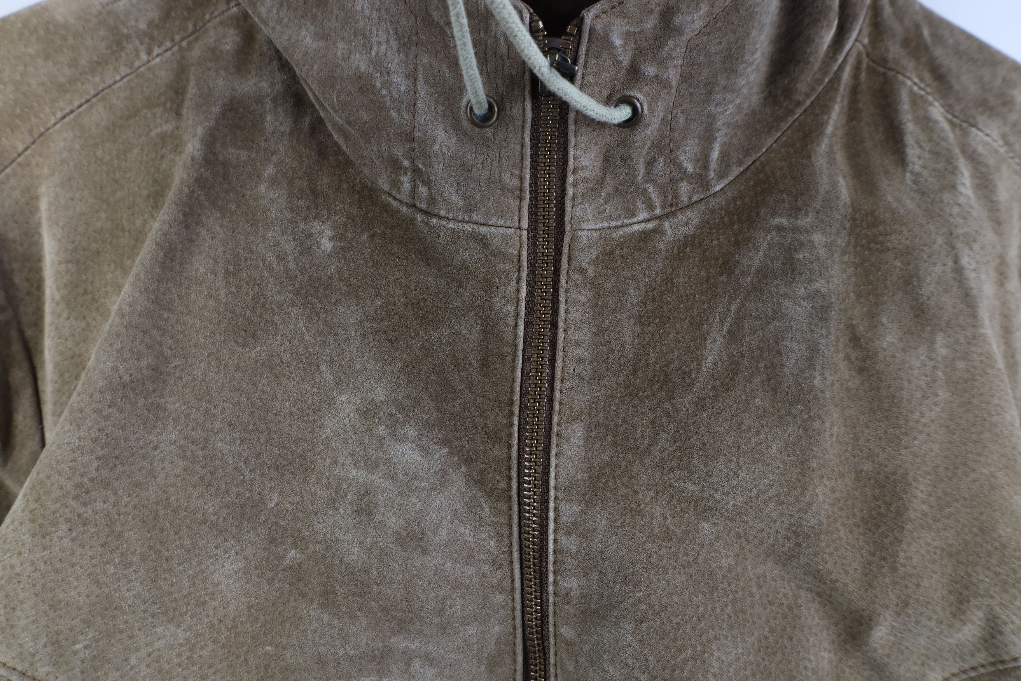 Vintage Vintage 90s Streetwear Babydoll Suede Leather Hooded Jacket Size XL / US 12-14 / IT 48-50 - 4 Thumbnail