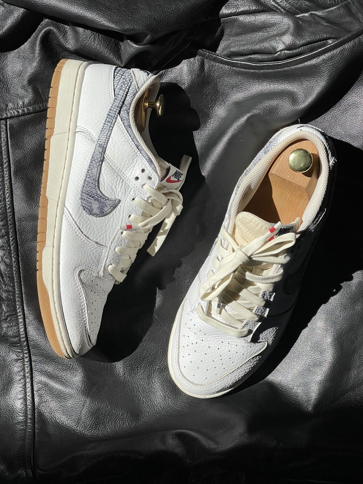 Nike Nike Dunk Low New Americana Washed Denim white leather Size US 10 / EU 43 - 6 Thumbnail
